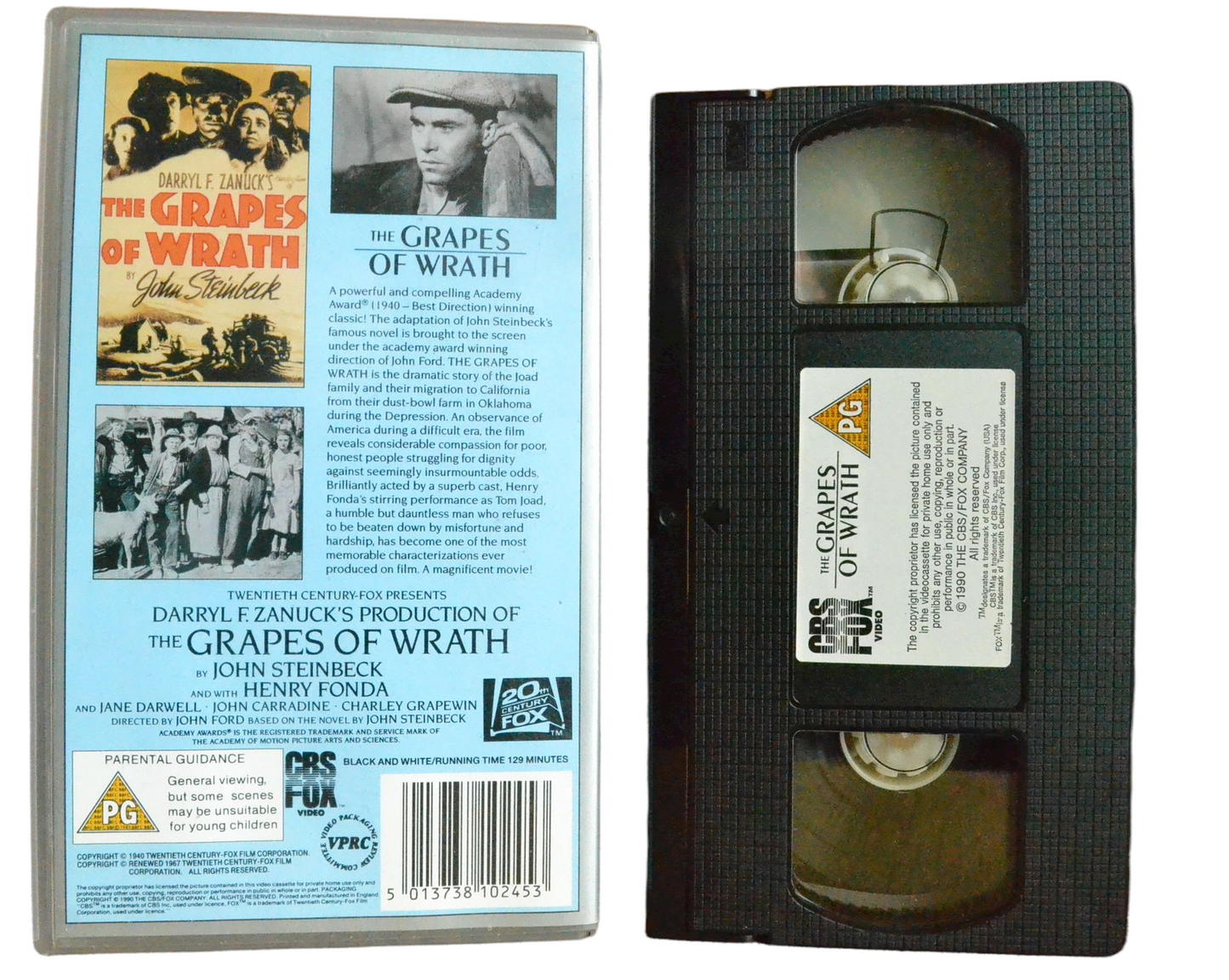 The Grapes Of Wrath - Gordon MacRae - CBS FOX - Vintage - Pal VHS-