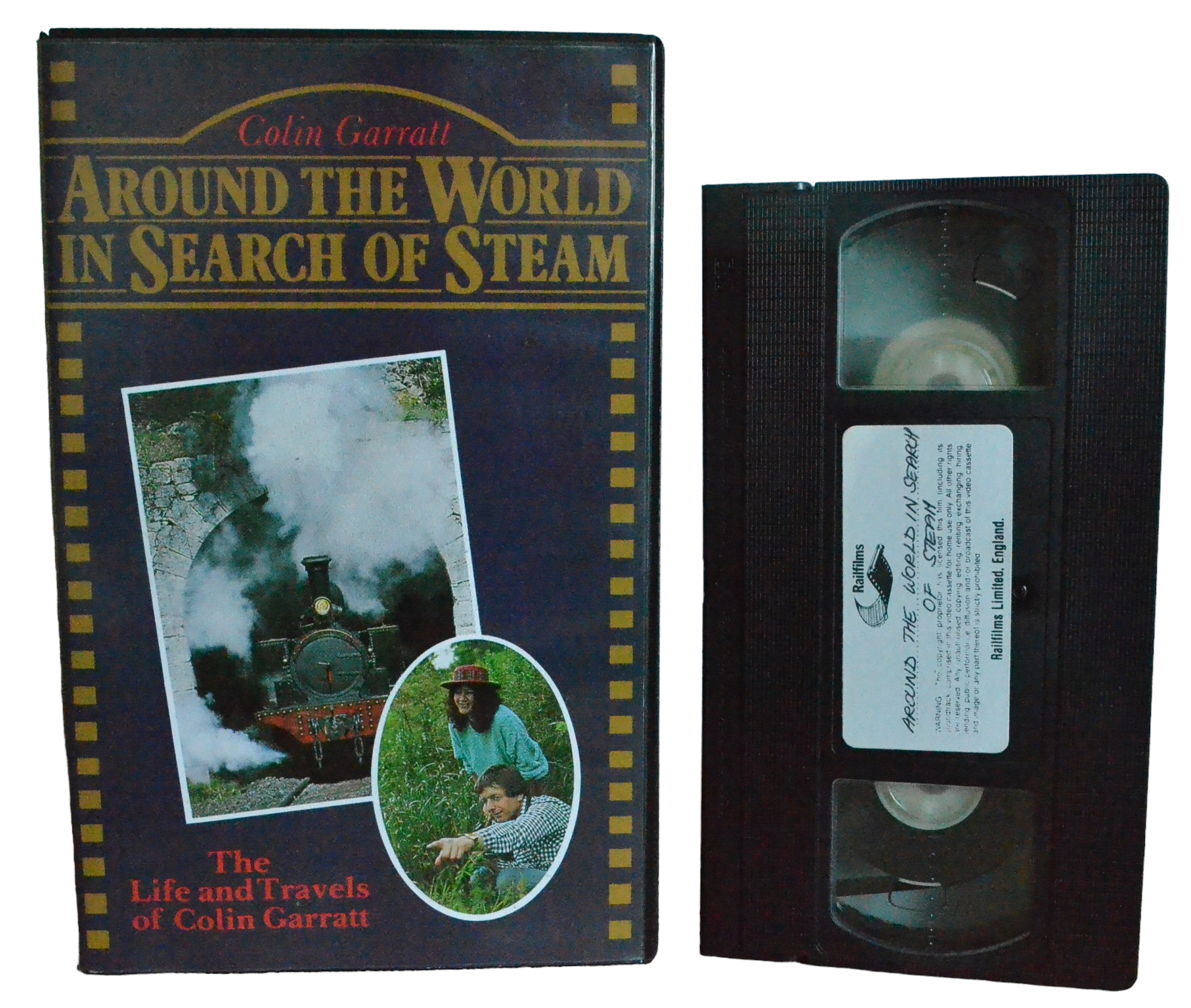 Around The World In Search Of Steam - Railfilms - Steam Trains - Pal - VHS-