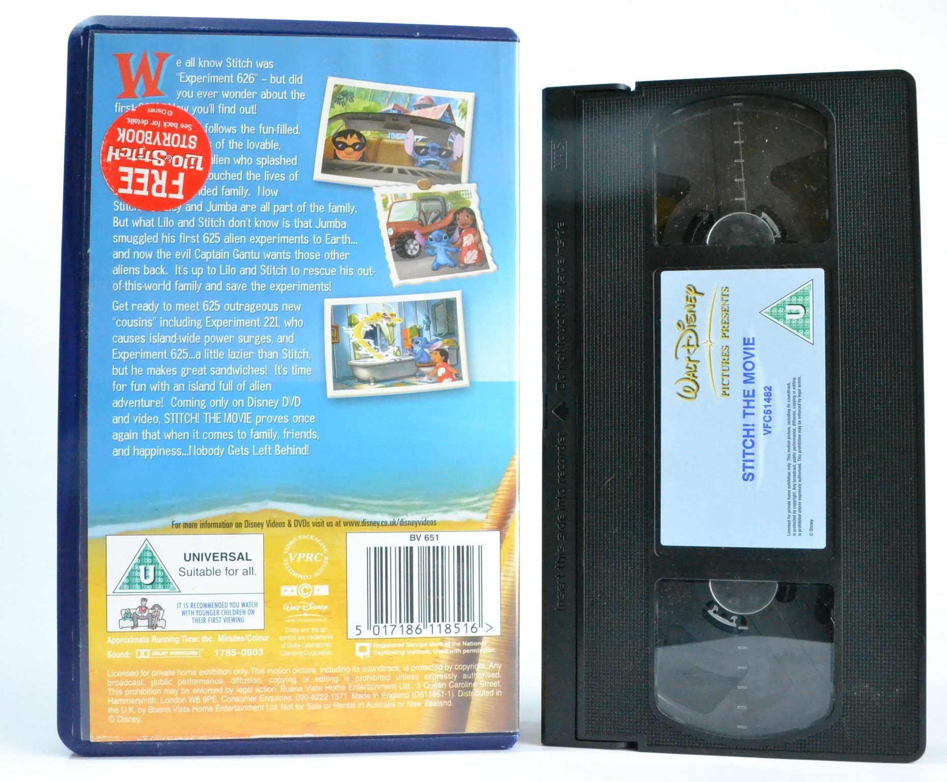 Stitch The Movie (2003 Sequel): Disney - Hawaii Scifi - Animation Comedy - VHS-