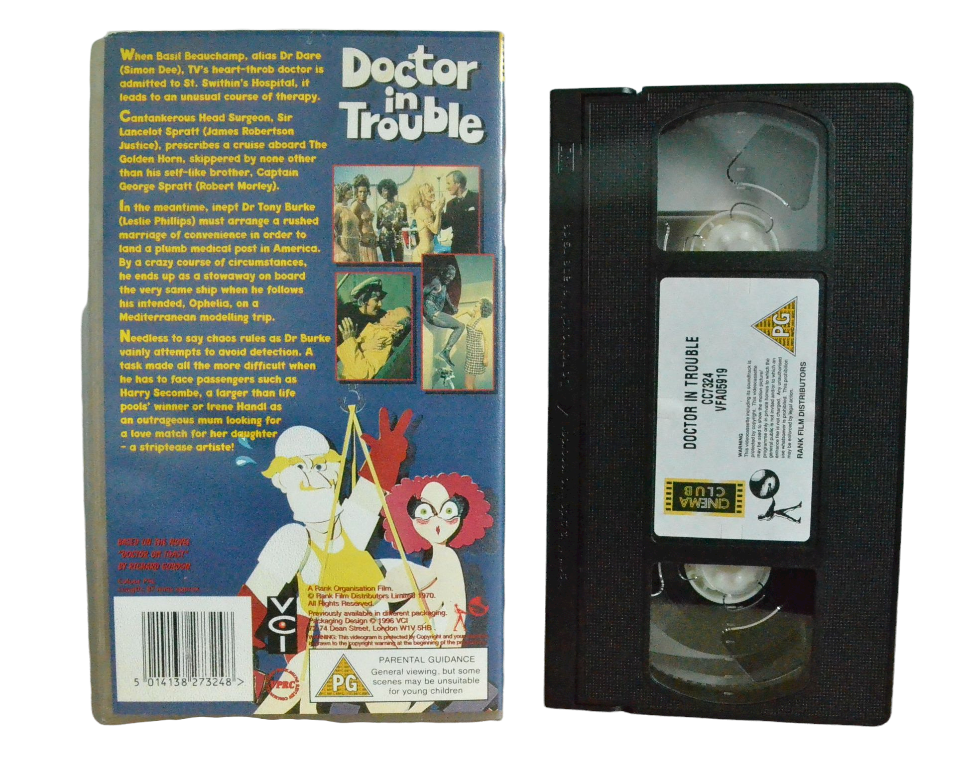 Doctor In Trouble - Leslie Phillips - Rank Film - Vintage - Pal VHS-