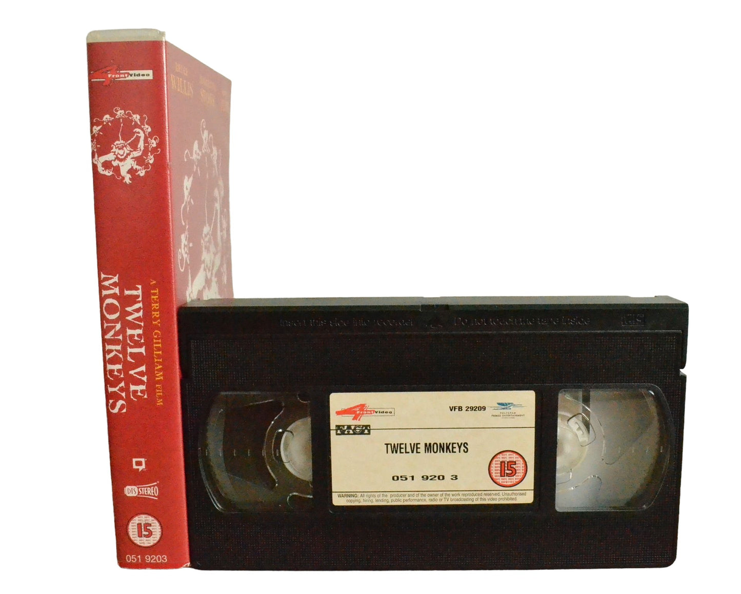 Twelve Monkeys (The Future is History) - Bruce Willis - Front Video - VFB29209 - Sci-Fi - Pal - VHS-