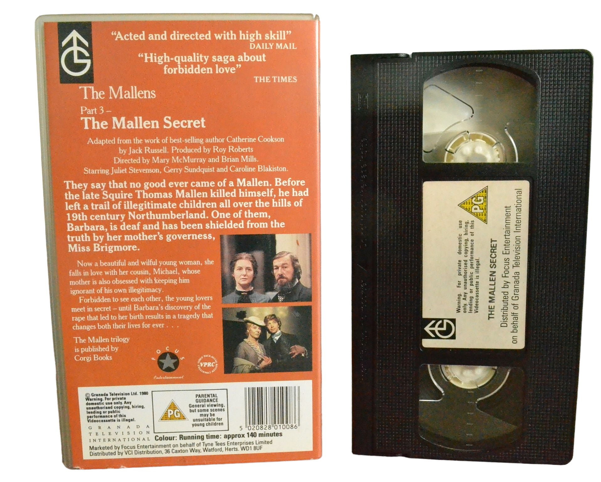 Catherine Cookson : The Mallen Secret - Juliet Stevenson - Granada Television Intertainment - TTE1008 - Drama - Pal - VHS-