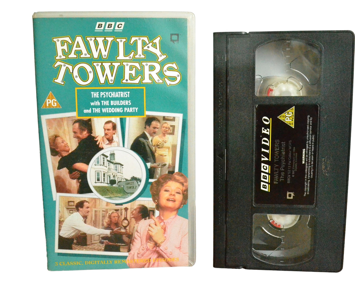 Fawlty Towers - The Psychiatrist with The Builders and The Wedding Party - John Cleese - BBC Video - BBCV5213 - Comedy - Pal - VHS-