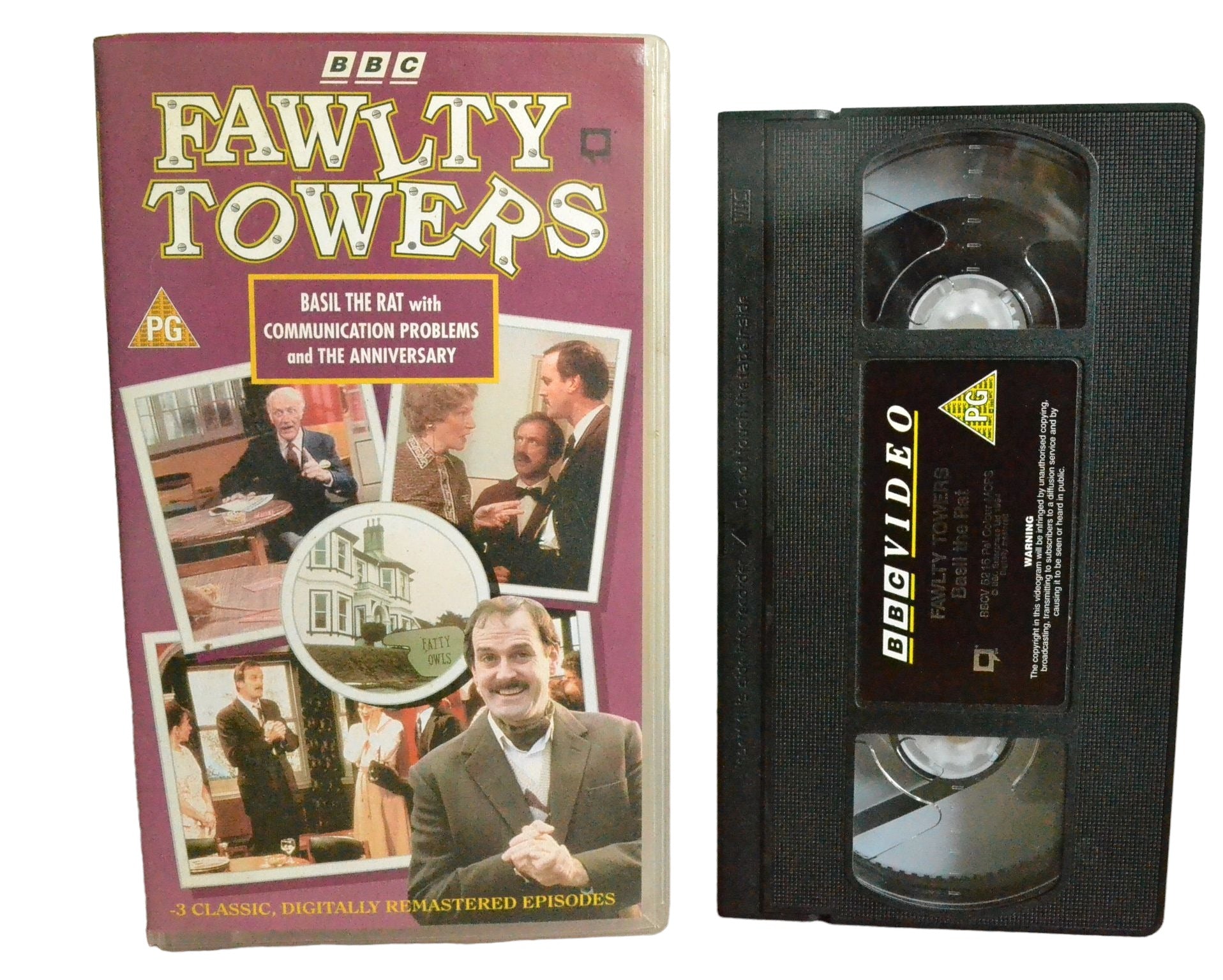 Fawlty Towers - Basil The Rat With Communication Problems and Tha Anniversary - John Cleese - BBC Video - BBCV5215 - Comedy - Pal - VHS-