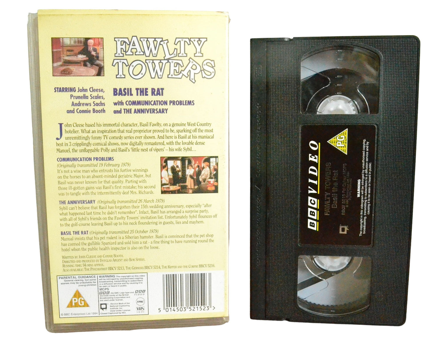 Fawlty Towers - Basil The Rat With Communication Problems and Tha Anniversary - John Cleese - BBC Video - BBCV5215 - Comedy - Pal - VHS-