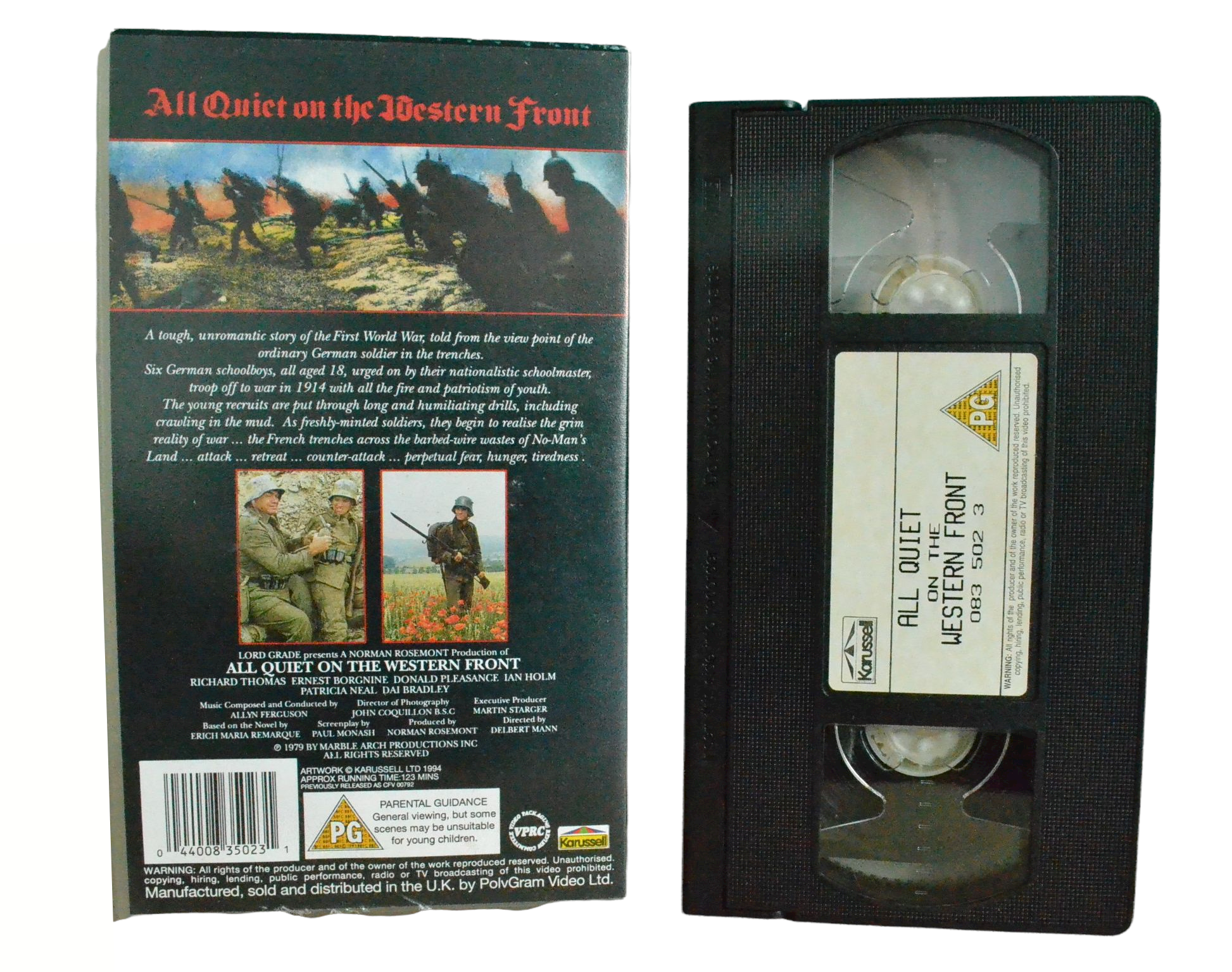 All Quiet On The Western Front - Richard Thomas - 4Front Video - Vintage - Pal VHS-