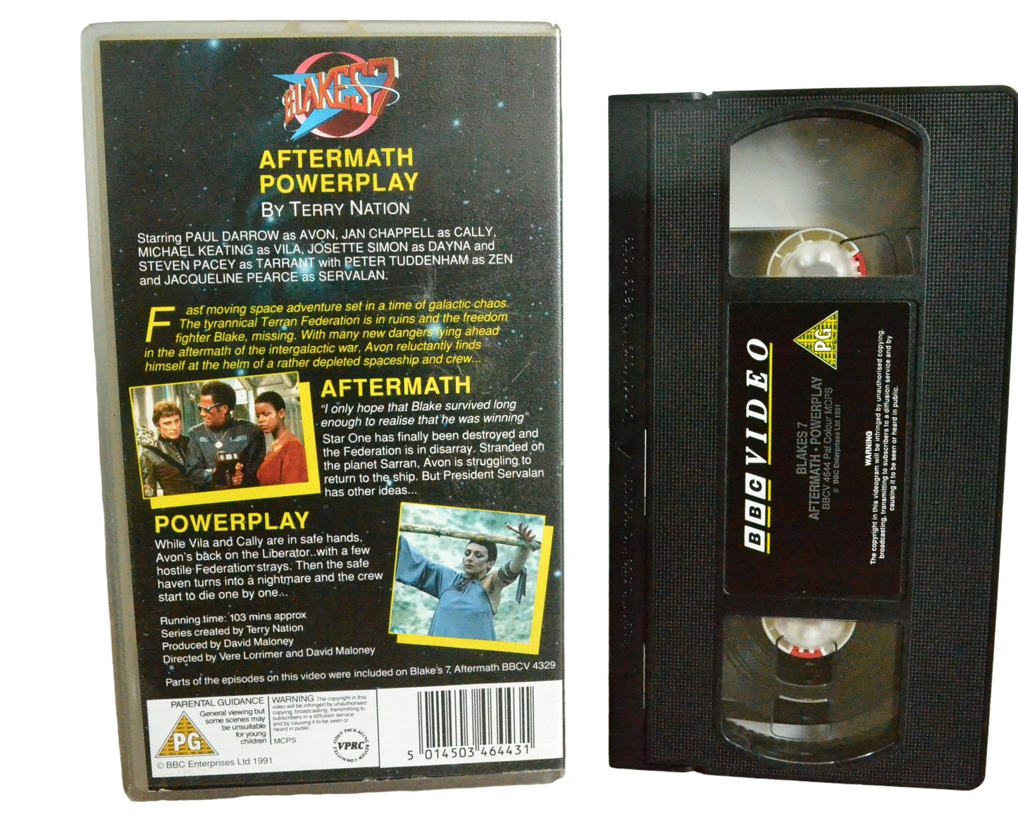 Blake's 7 : Aftermath / Powerplay - Paul Darrow - BBC Video - BBCV4644 - Sci-Fi - Pal - VHS-