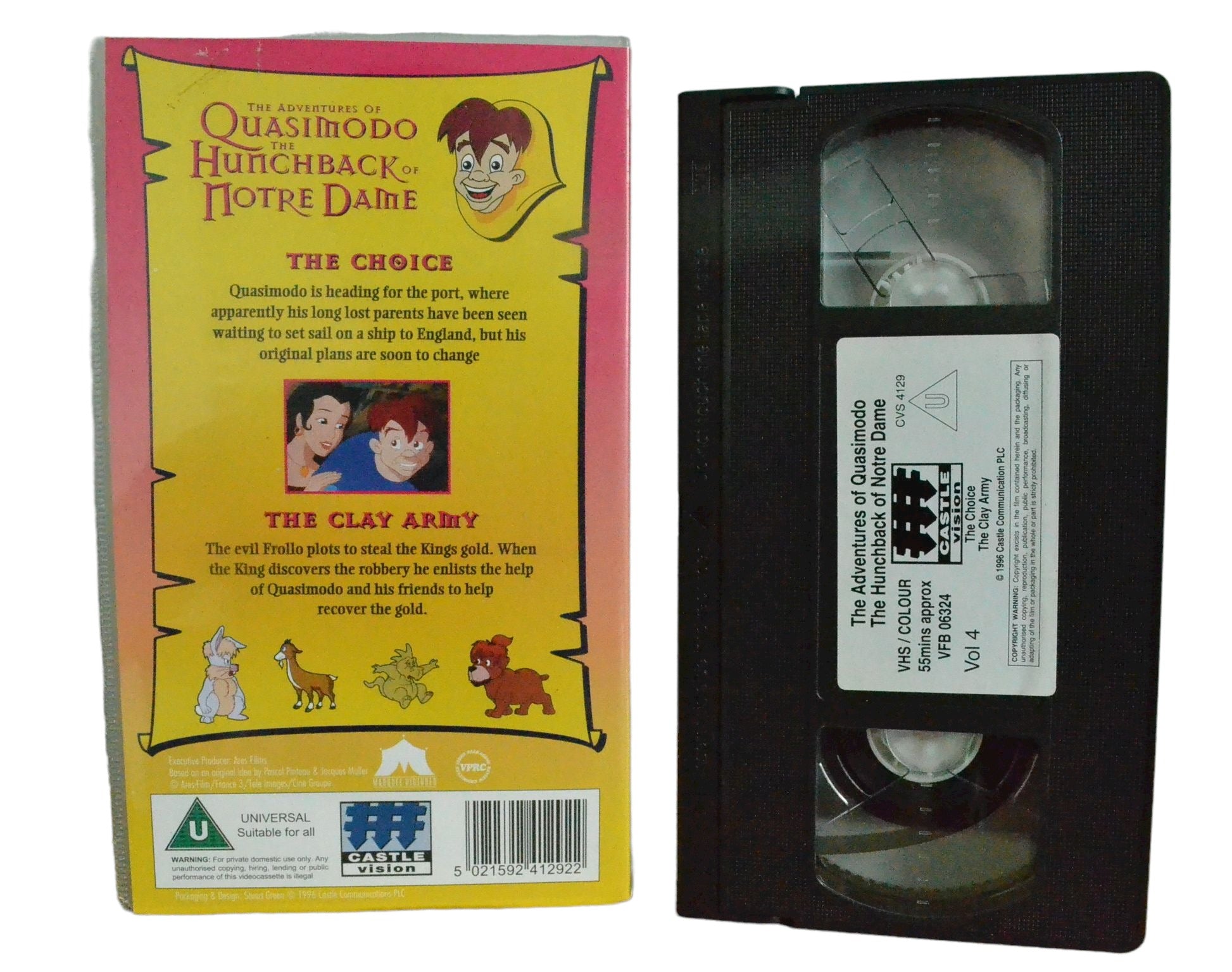 The Adventure of Quasimodo The Hunchback Notre Dame: Vol 4 - Castle Vision - Childrens - Pal VHS-