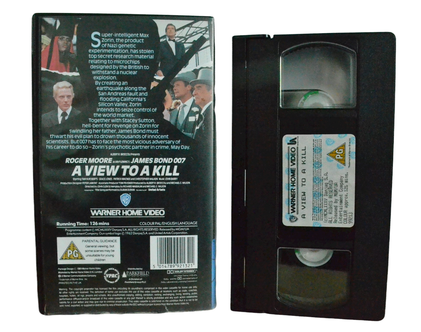 James Bond 007 - A View To A Kill - Roger Moore - Warner Home Video - Vintage - Pal VHS-