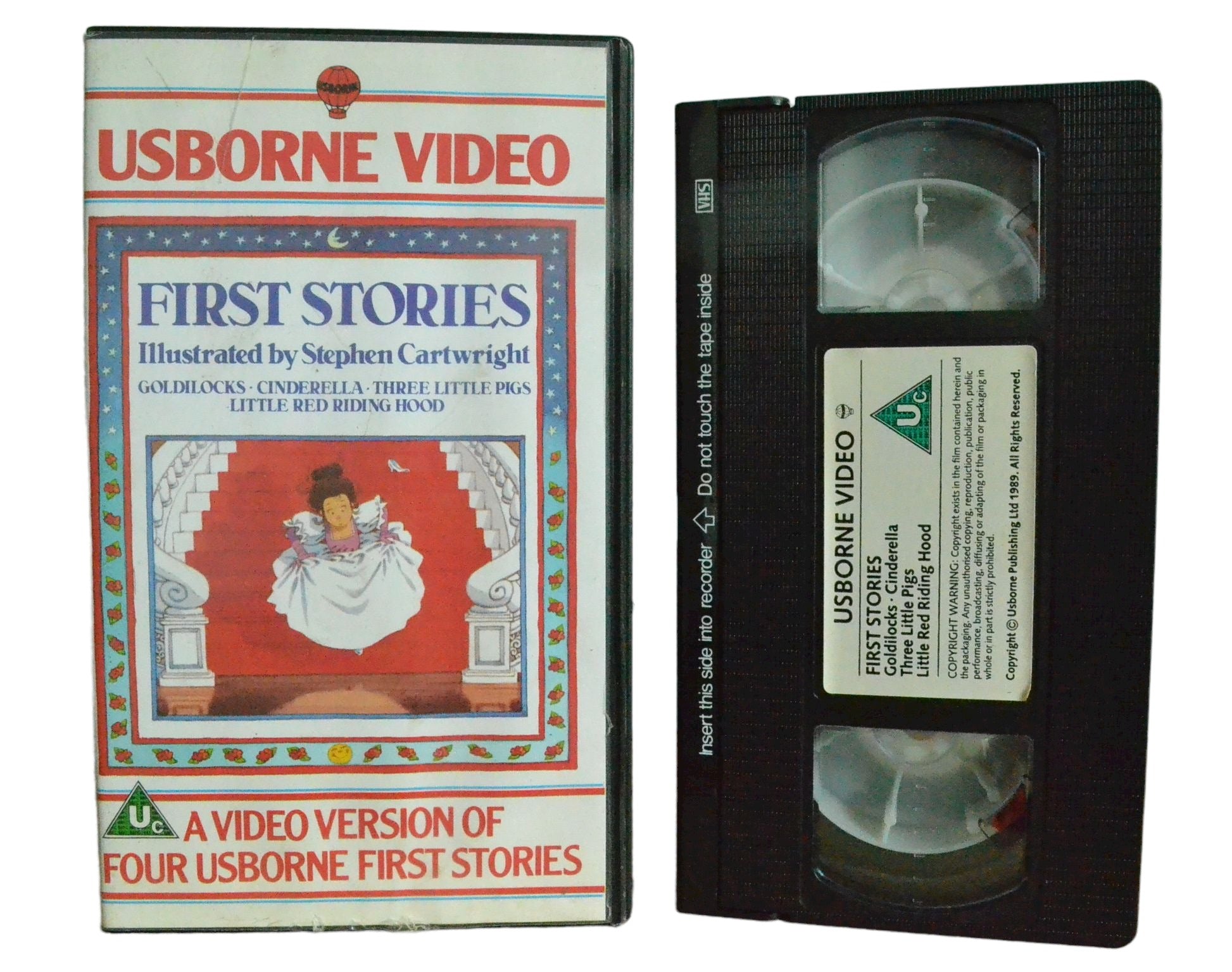 First Stories (Goldilocks, Cinderella, Three Little Pigs, Little Red Riding Hood) - Usborne Video - Childrens - Pal VHS-