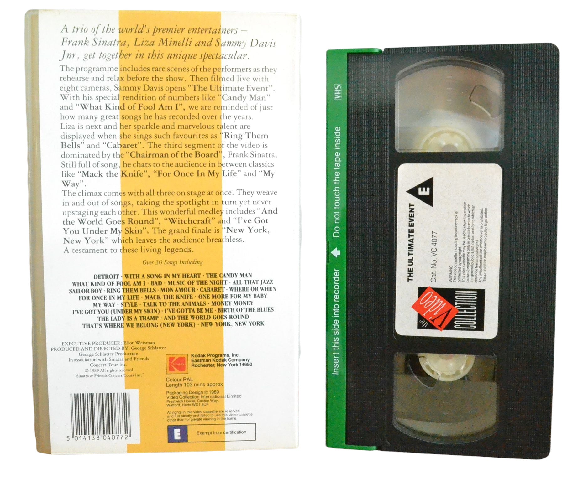 The Ultimate Event! (A 90 Minute Live Spectacular) - Frank Sinatra - The Video Collection - Vintage - Pal VHS-