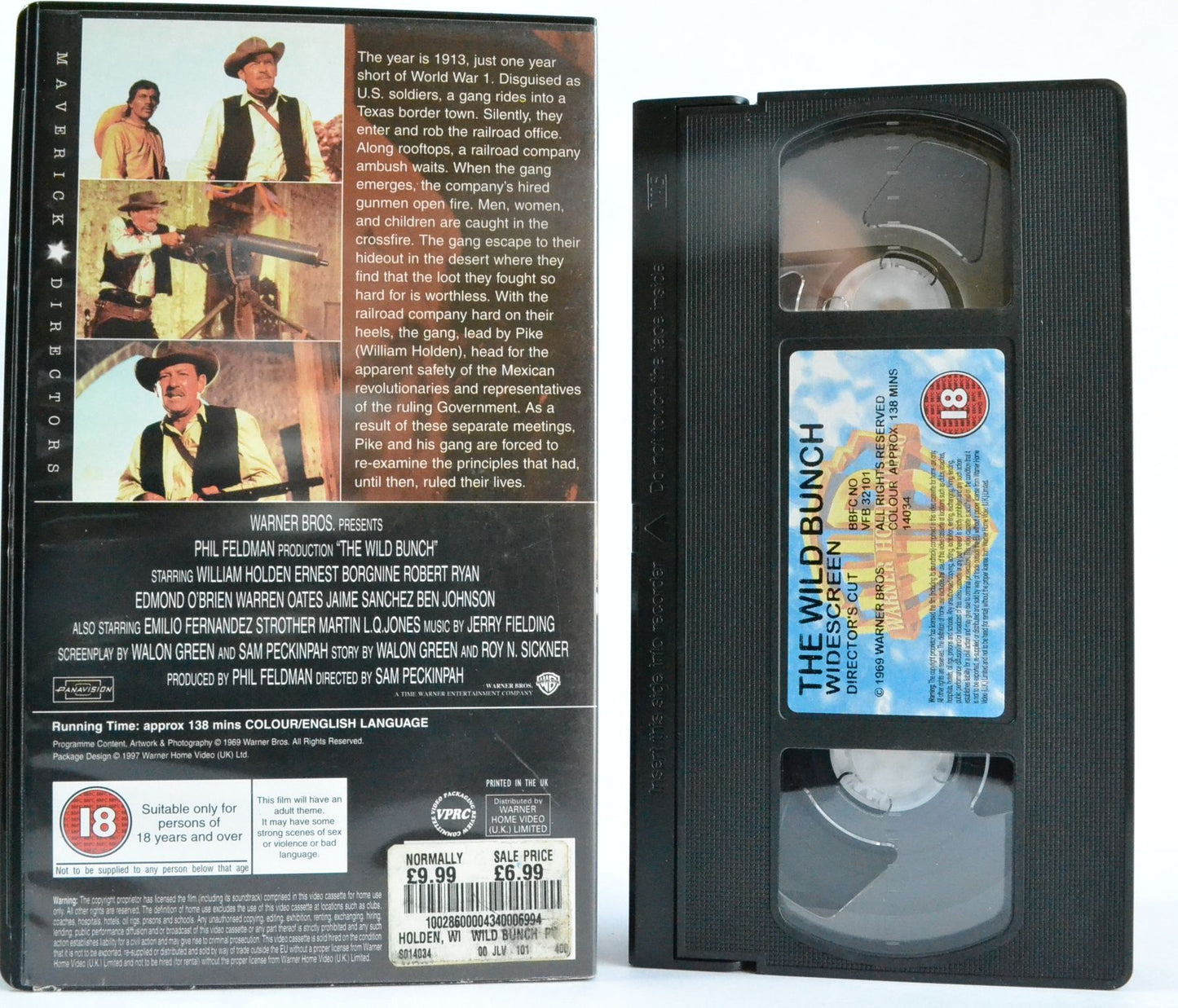 The Wild Bunch: Director’s Cut - William Holden - Armed Gang/Action Thriller - VHS-