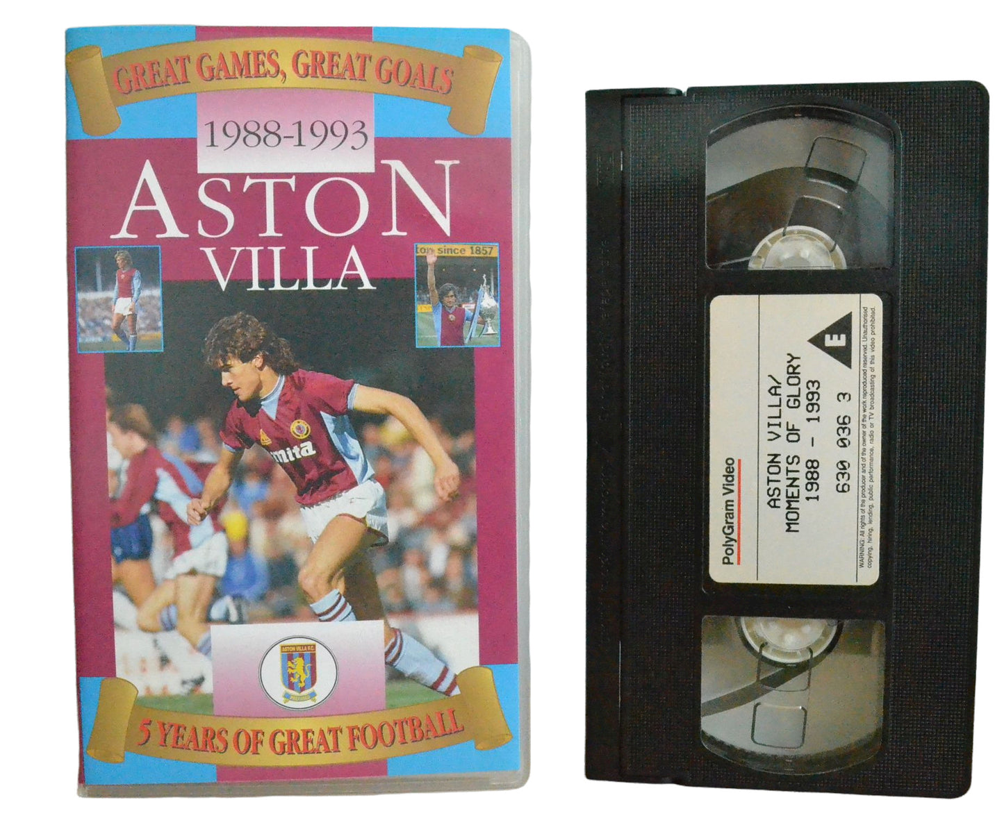 Aston Villa Moments Of Glory - 1988-1993 - PolyGram Video - Vintage - Pal VHS-