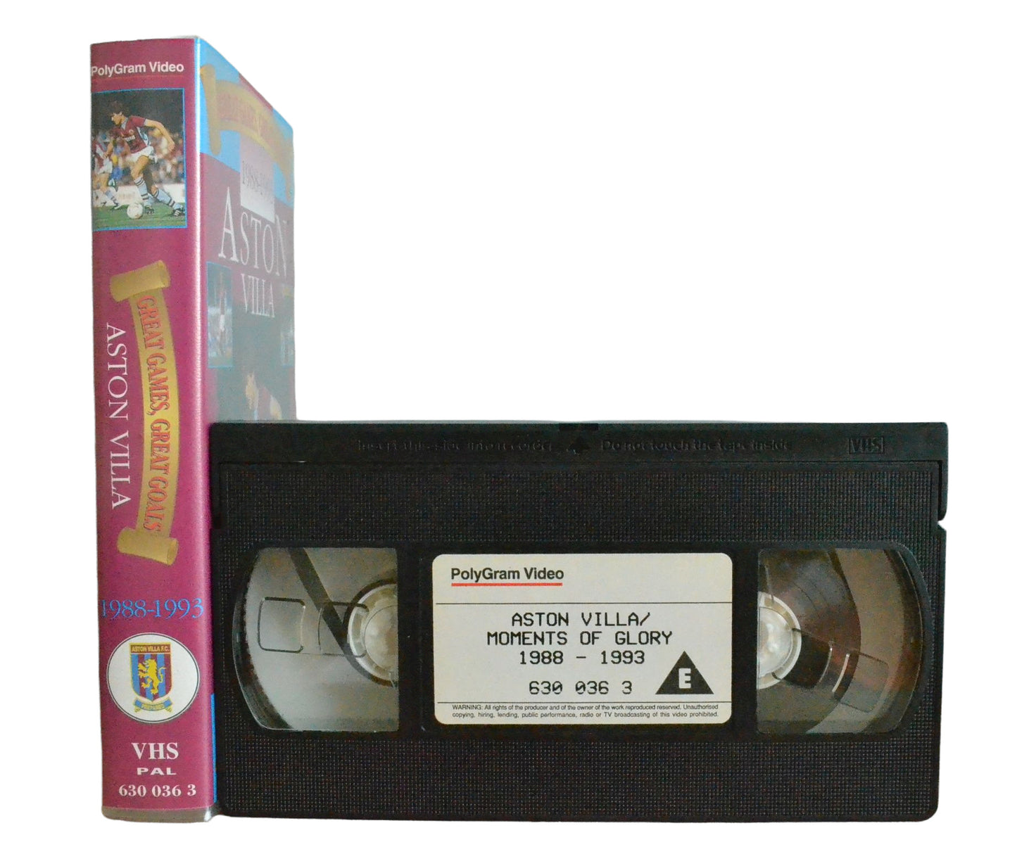 Aston Villa Moments Of Glory - 1988-1993 - PolyGram Video - Vintage - Pal VHS-