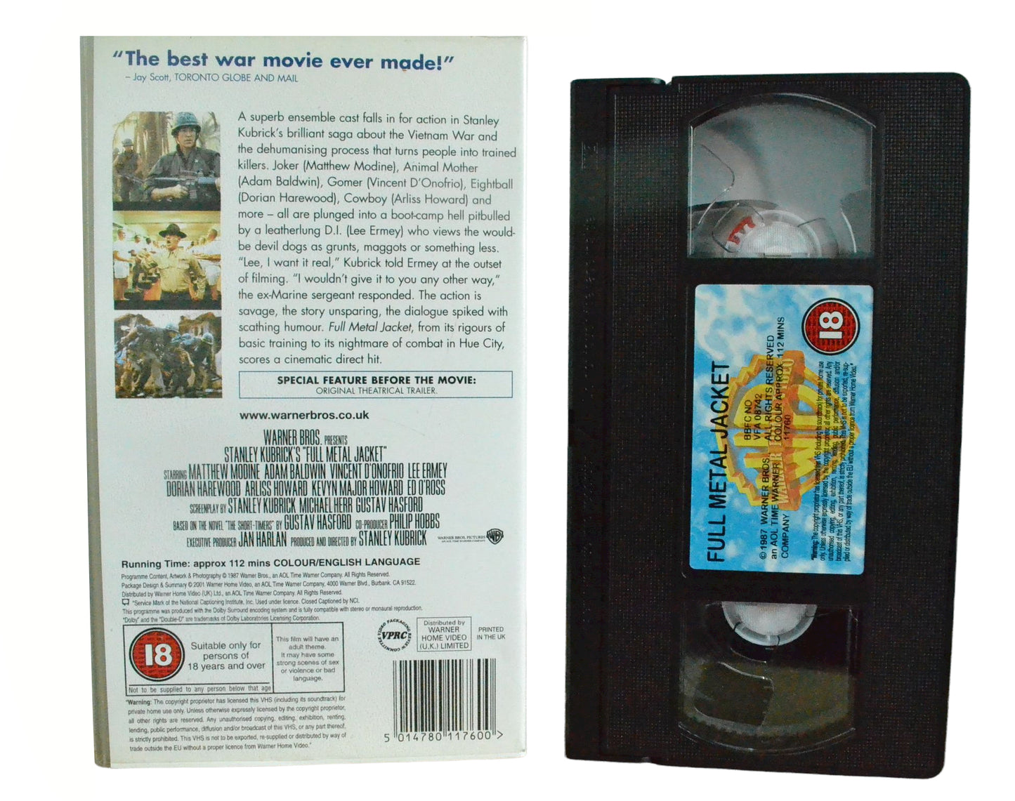 Full Metal Jacket - Stanley Kubrick's - Warner Home Video - Vintage - Pal VHS-