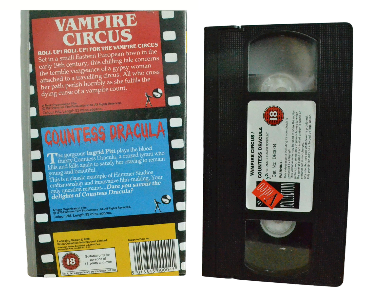 Countess Dracula - Ingrid Pitt - The Video Collection - Vintage - Pal VHS-