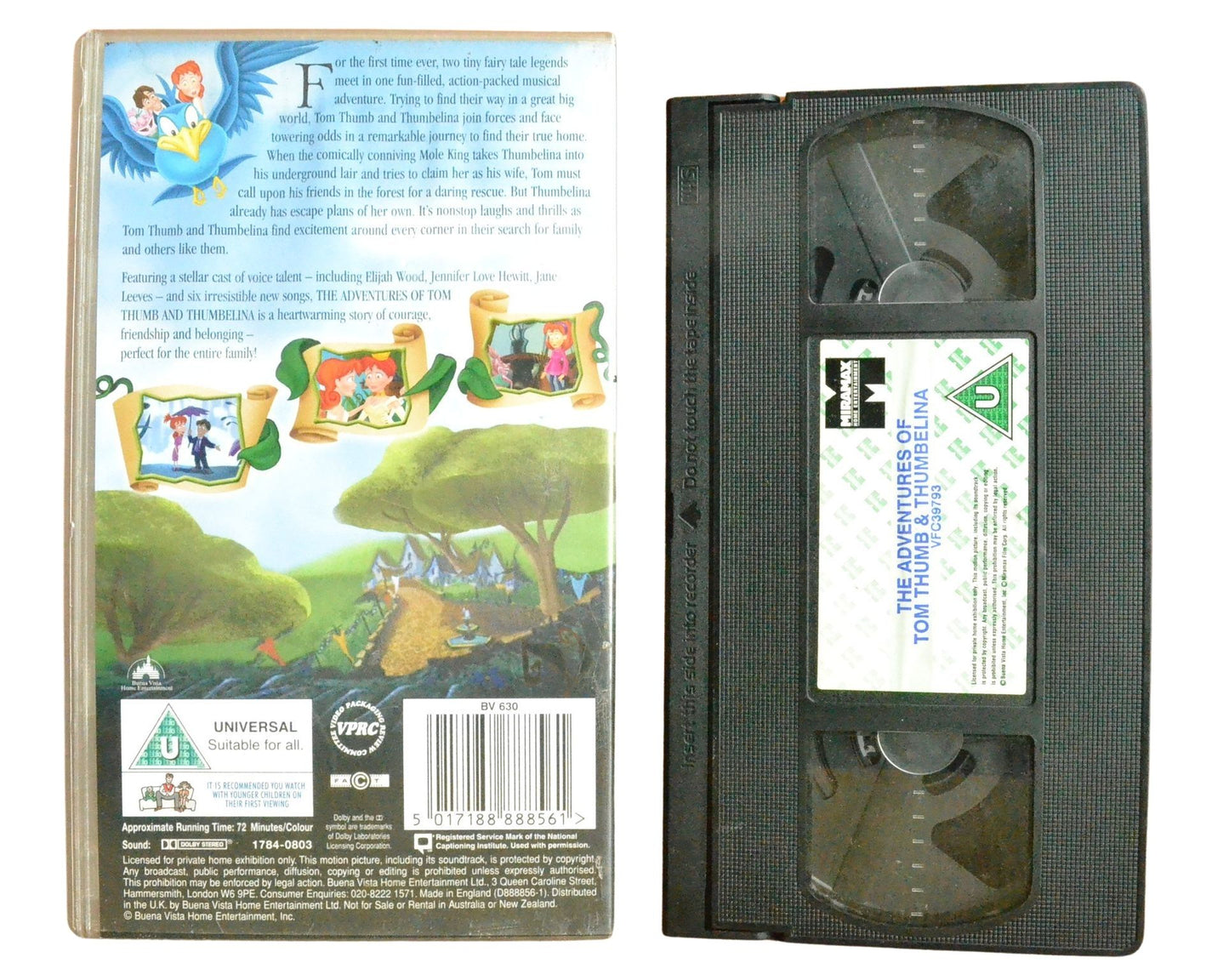 The Adventures of Tom Thumb & Thumbelina - Children’s - Pal VHS-