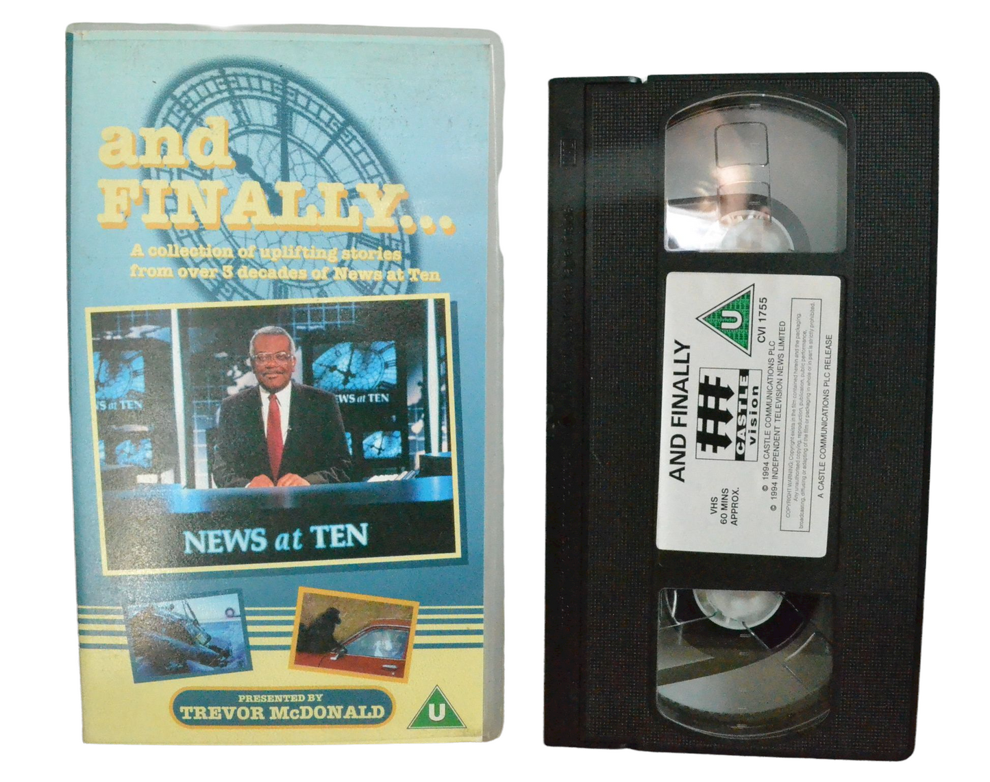 And FINALLY (NEWS at TEN) - Trevor McDonald - CASTEL Vision - Vintage - Pal VHS-