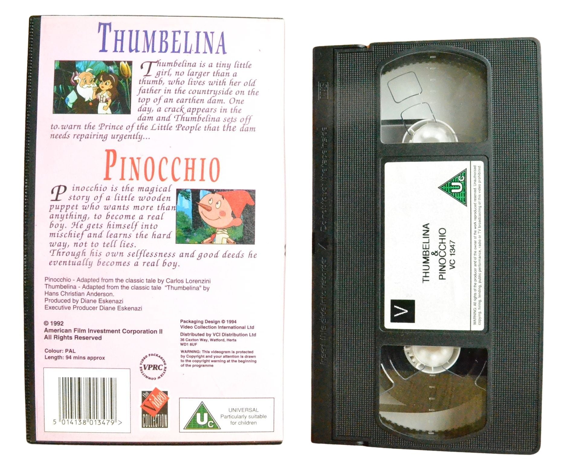 Thumbelina & Pinocchio - Children’s - Pal VHS-