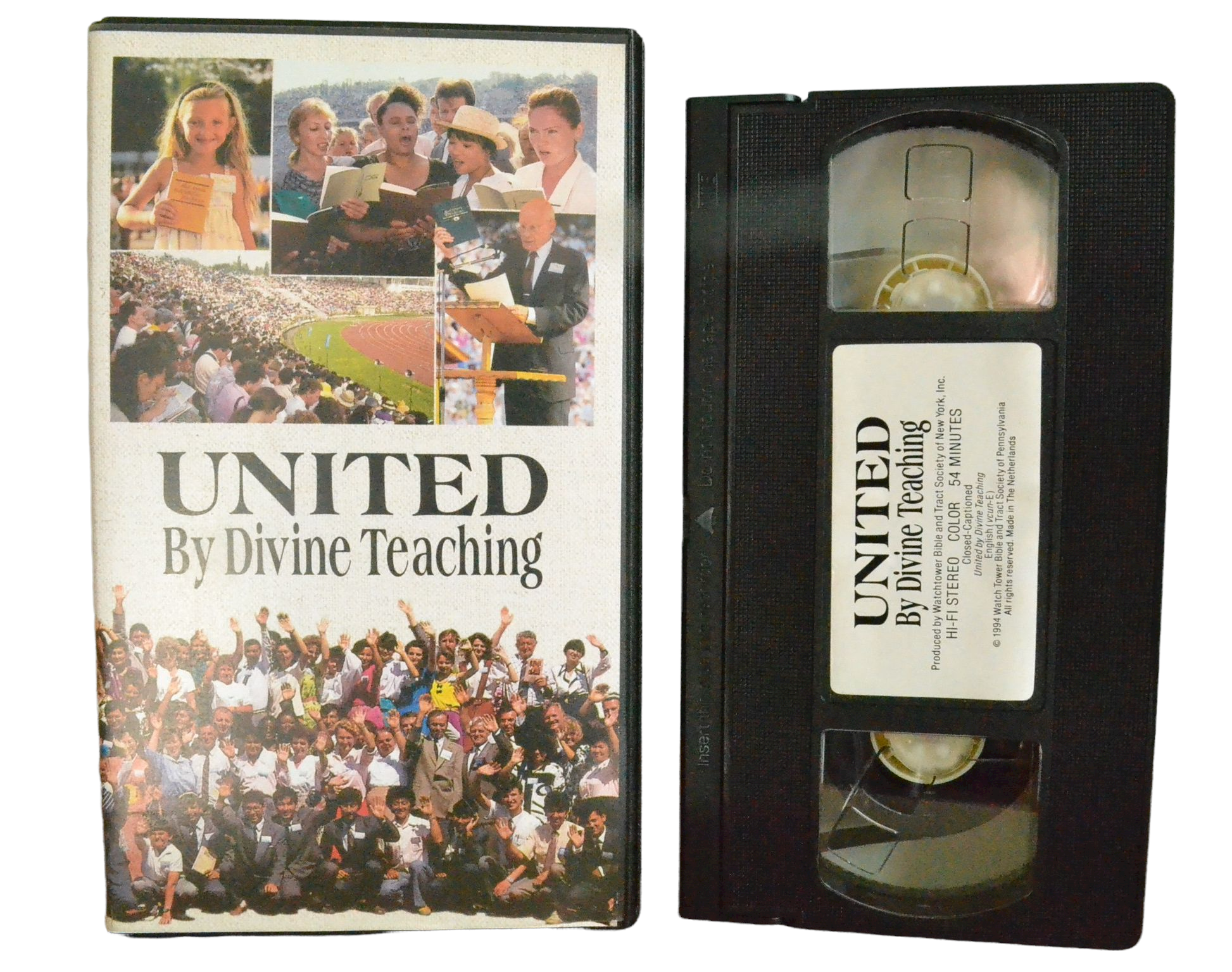 UNITED By Divine Teaching - Watchtower Bible and Tract - Vintage - Pal VHS-