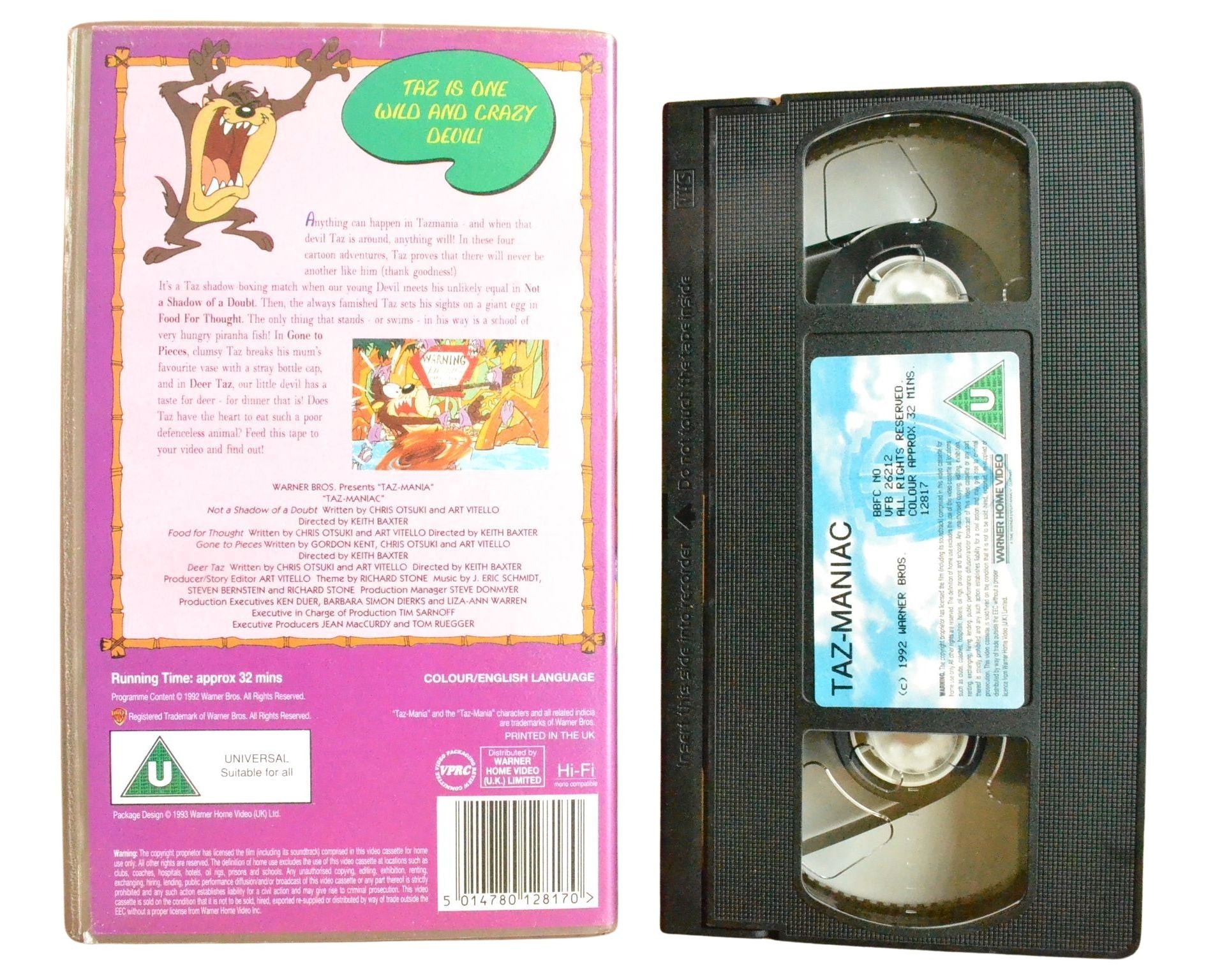 TAZ MANIA: TAZ-MANIAC - Children’s - Pal VHS-