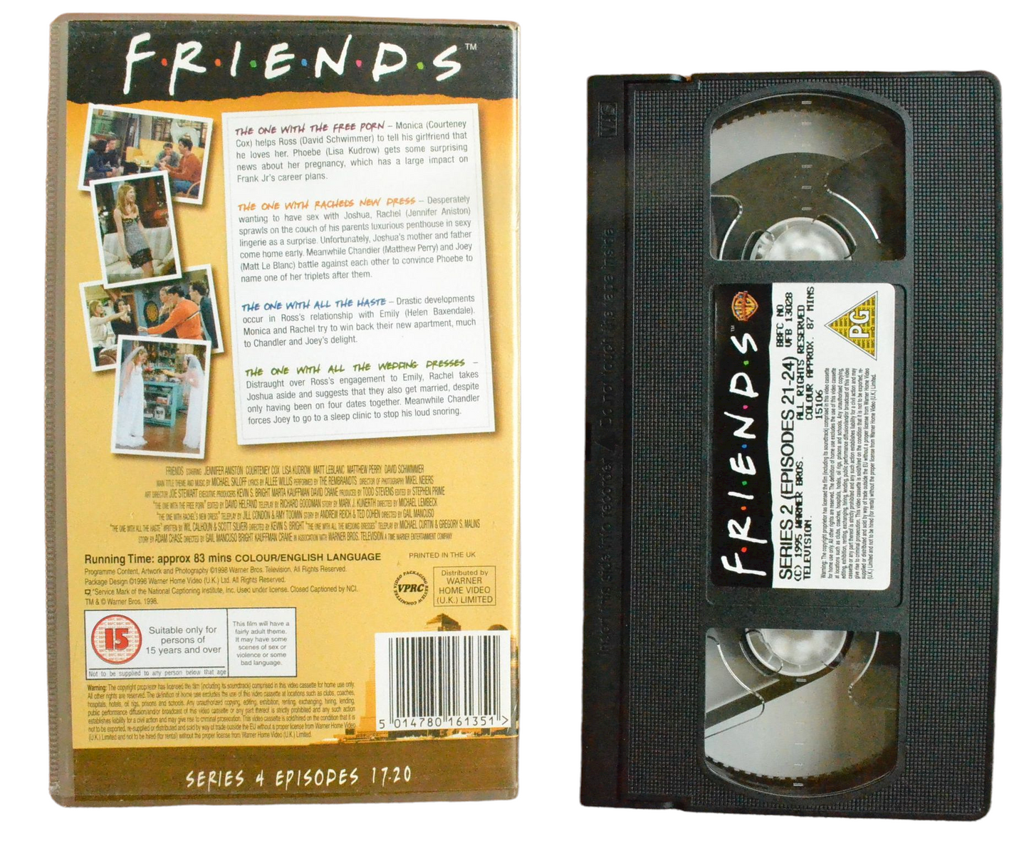 Friends: Series 2 (Episodes 21-24) - Jennifer Aniston - Warner Bros - Vintage - Pal VHS-