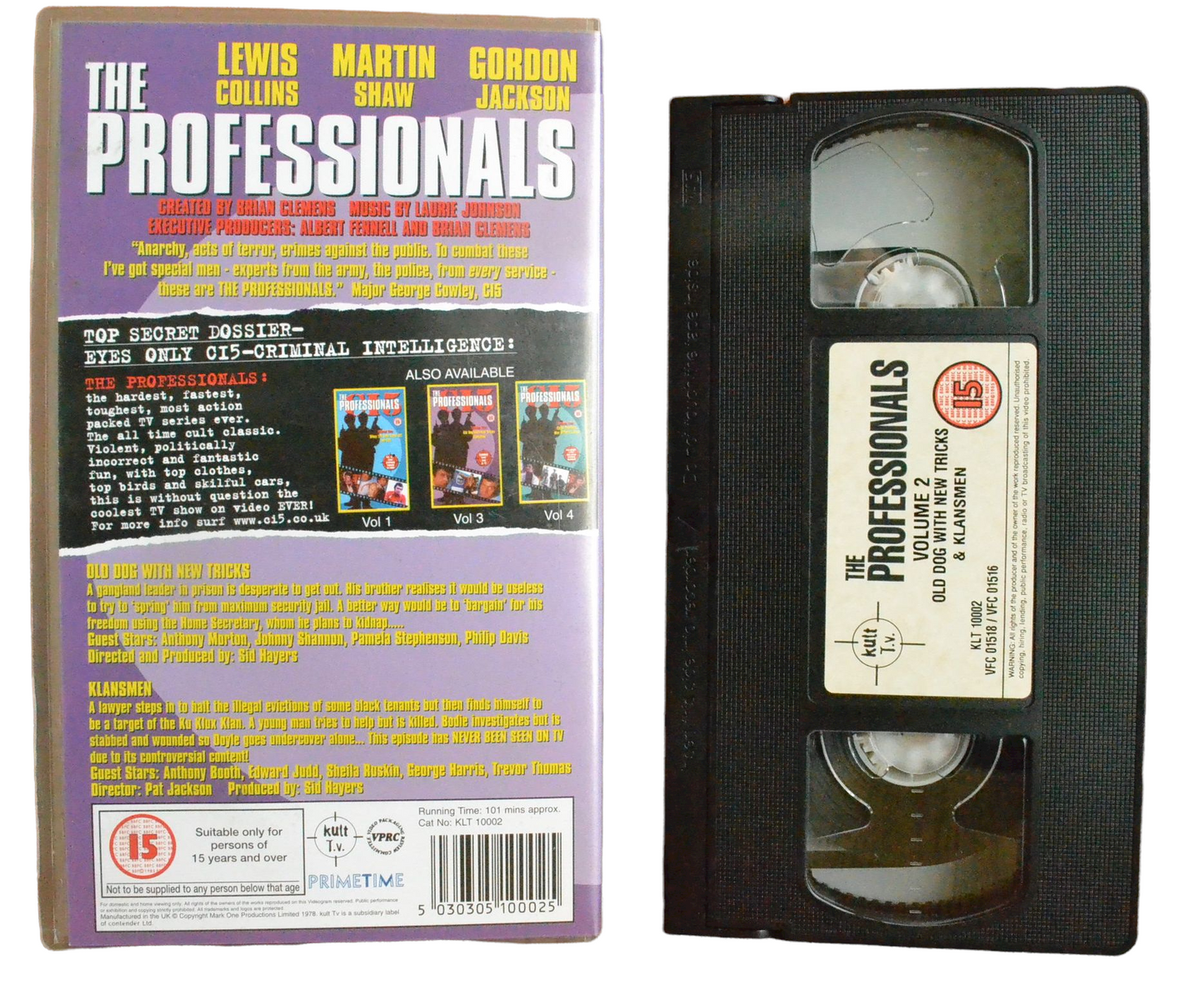 The Professionals: Volume Two Old Dog With New Tricks Klansmen - Lewis Collins - Kutt T.V - Vintage - Pal VHS-