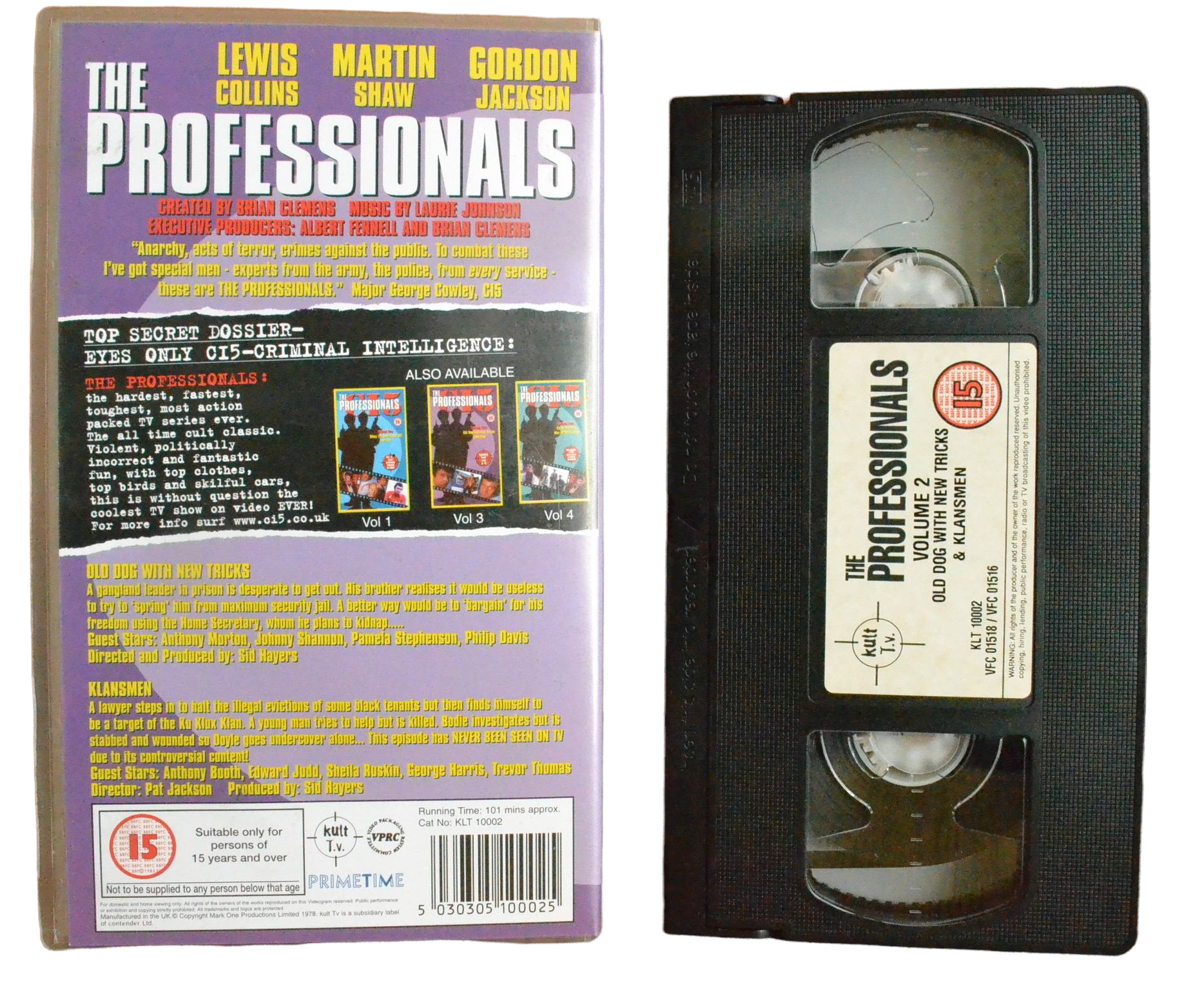 The Professionals: Volume Two Old Dog With New Tricks Klansmen - Lewis Collins - Kutt T.V - Vintage - Pal VHS-