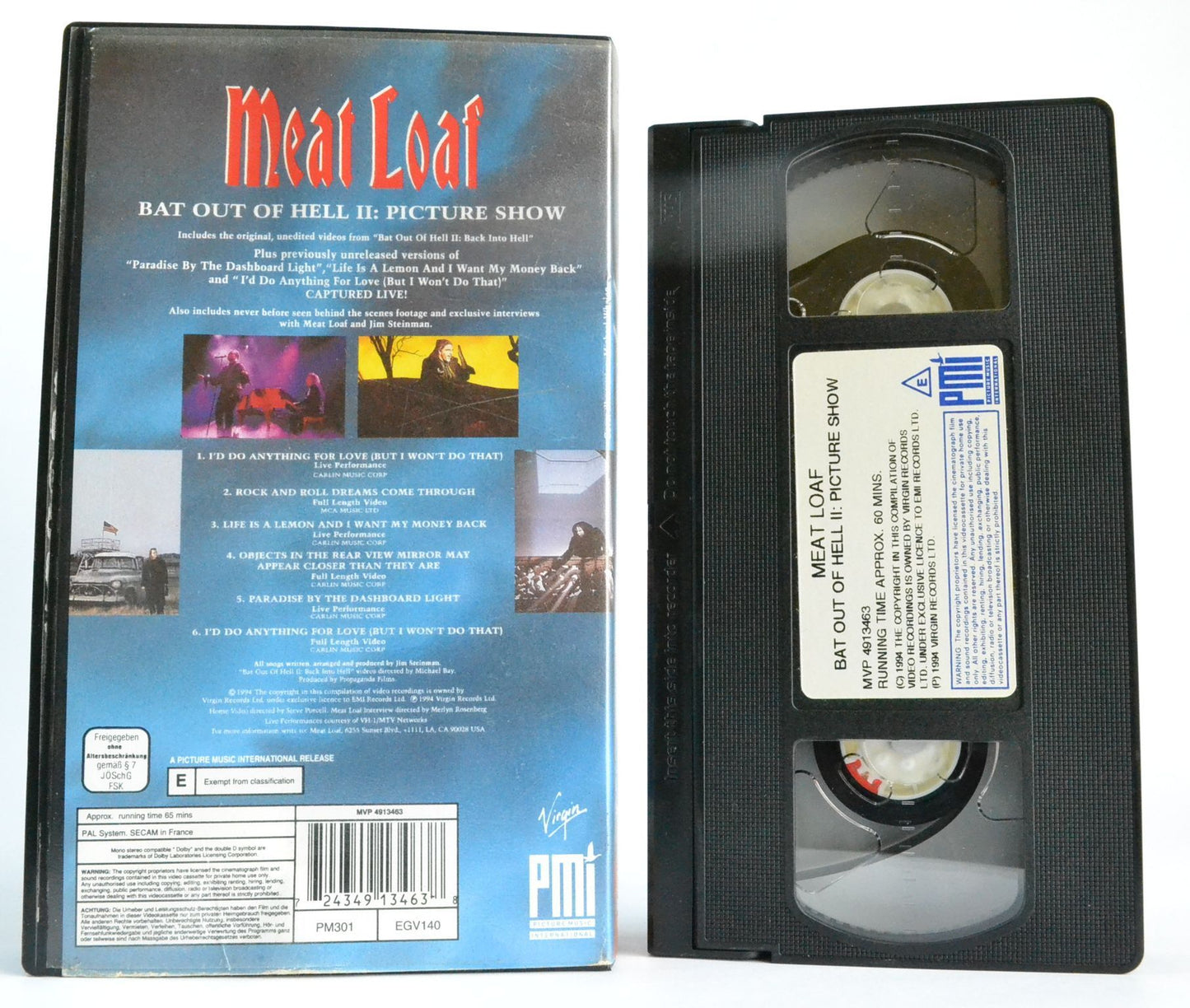 Meat Loaf: Bat Out Of Hell 2 [The Picture Show] Unedited Back Into Hell - Rock VHS-