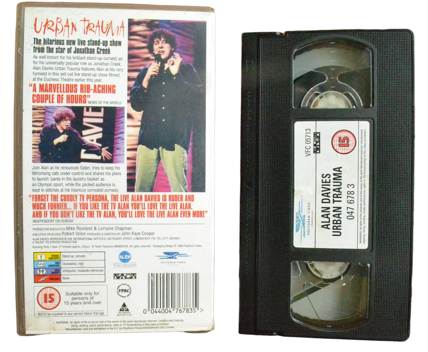 Alan Davies Urban Trauma - Alan Davies - Polygram Video - Vintage - Pal VHS-