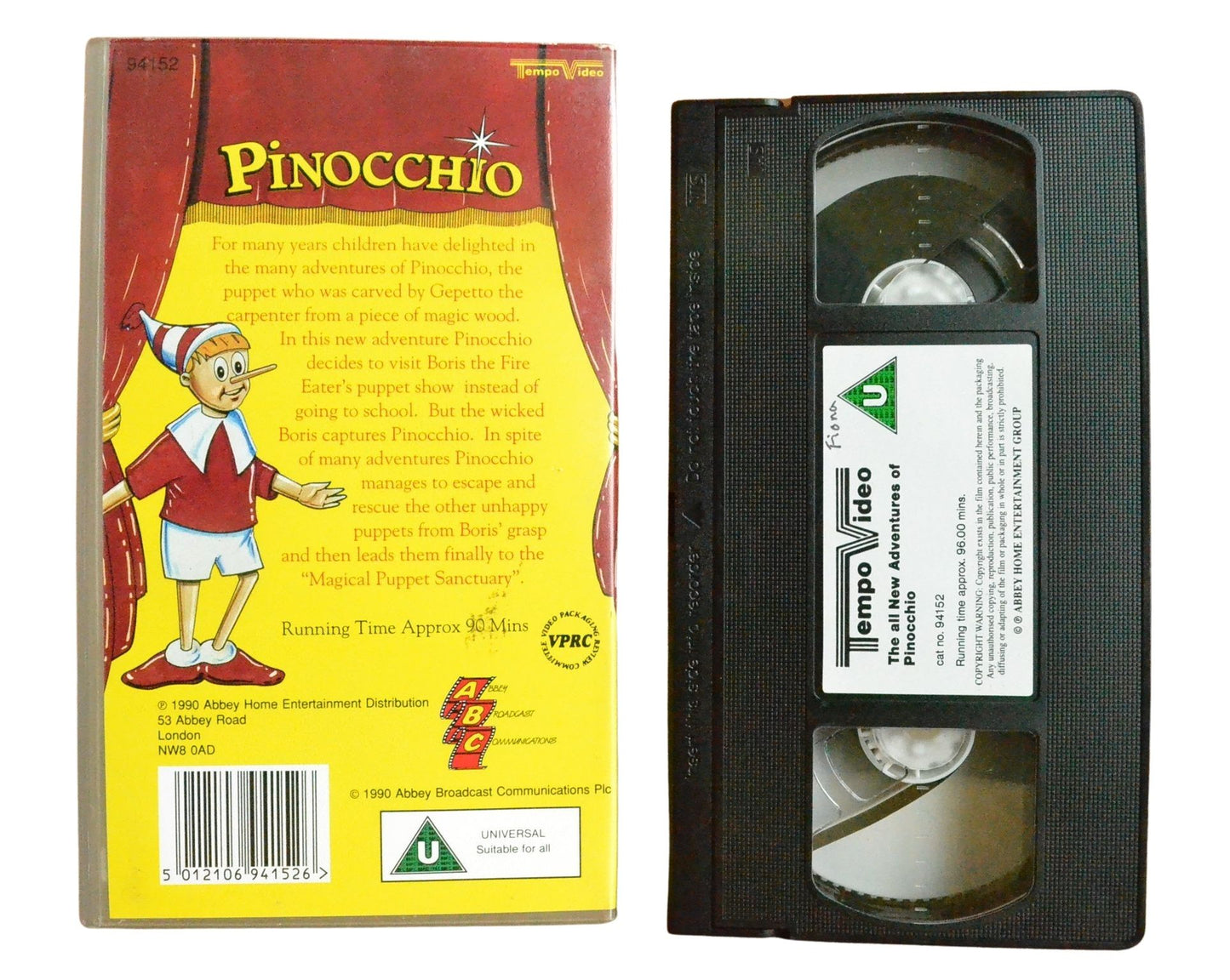 The All New Adventures of Pinocchio - Children’s - Pal VHS-