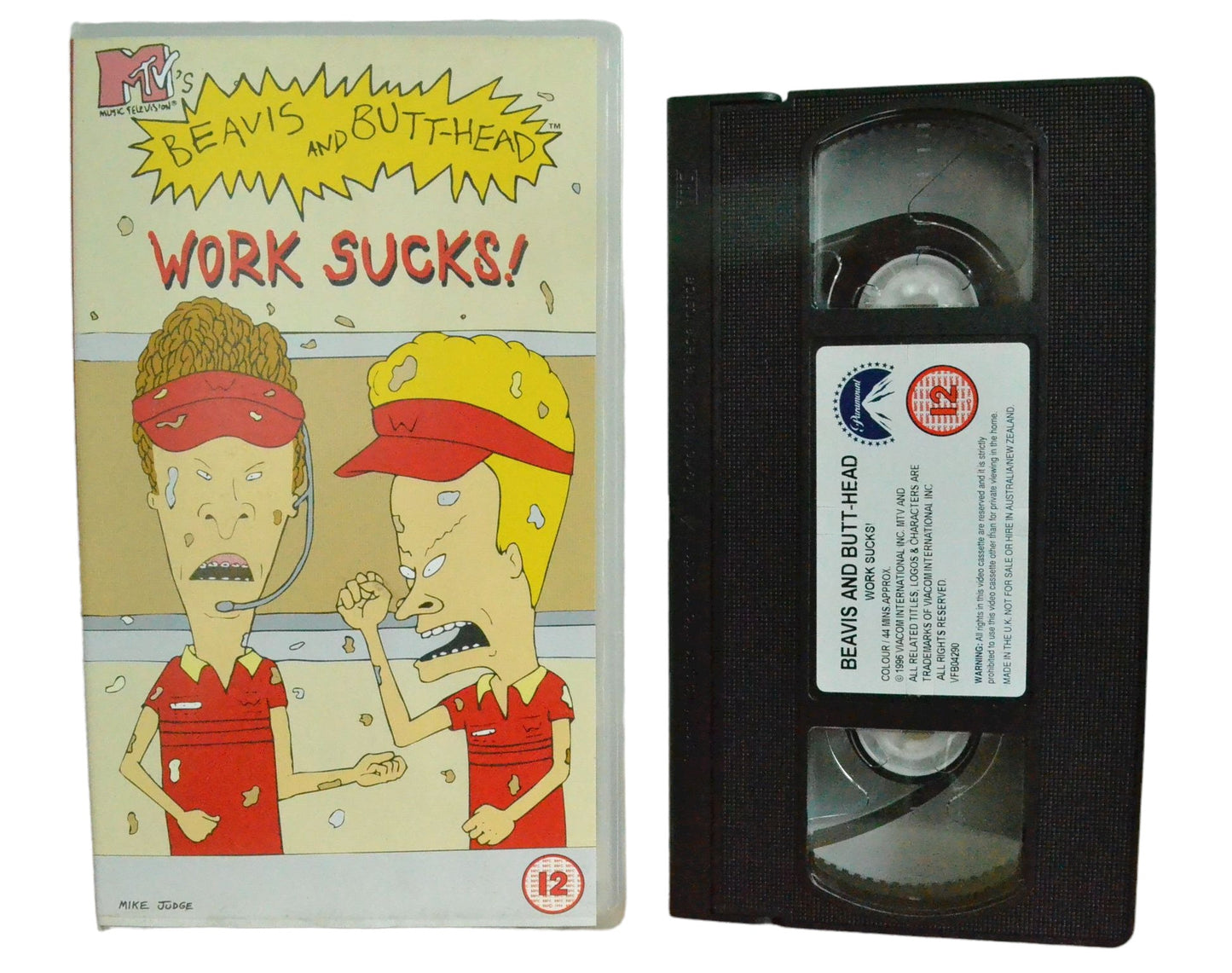 Beavis and Butt-Head - Work Sucks! - Paramount - Carton Box - Pal VHS-