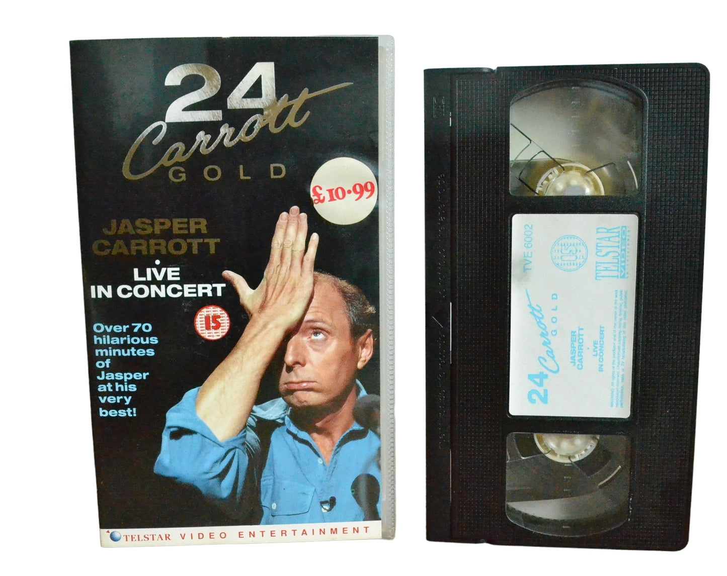 24 Carrott Gold : Jasper Carrott - Live In Concert - Jasper Carrott - Telstar Video Entertainment - TVE6002 - Comedy - Pal - VHS-