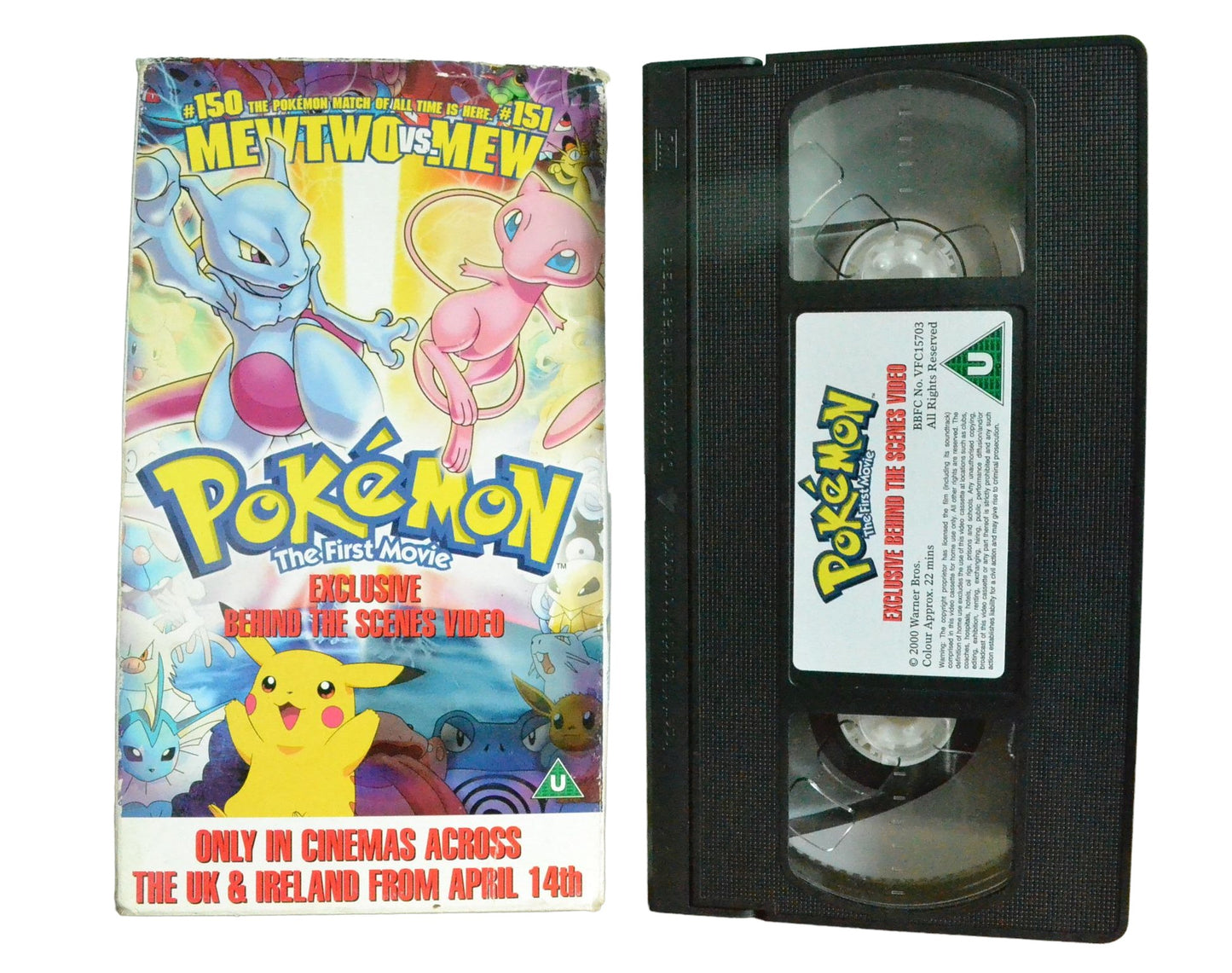 Pokemon The First Movie Exclusive Behind The Scenes Video - Warner Bros - Carton Box - Pal VHS-