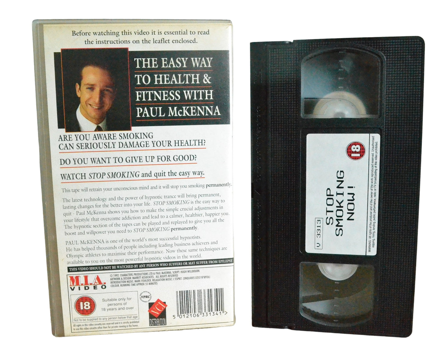 Stop Smoking Now! (Easy Way To Health & Fitness) - Paul Mckenna - M.I.A. Video - V3313 - Comedy - Pal - VHS-