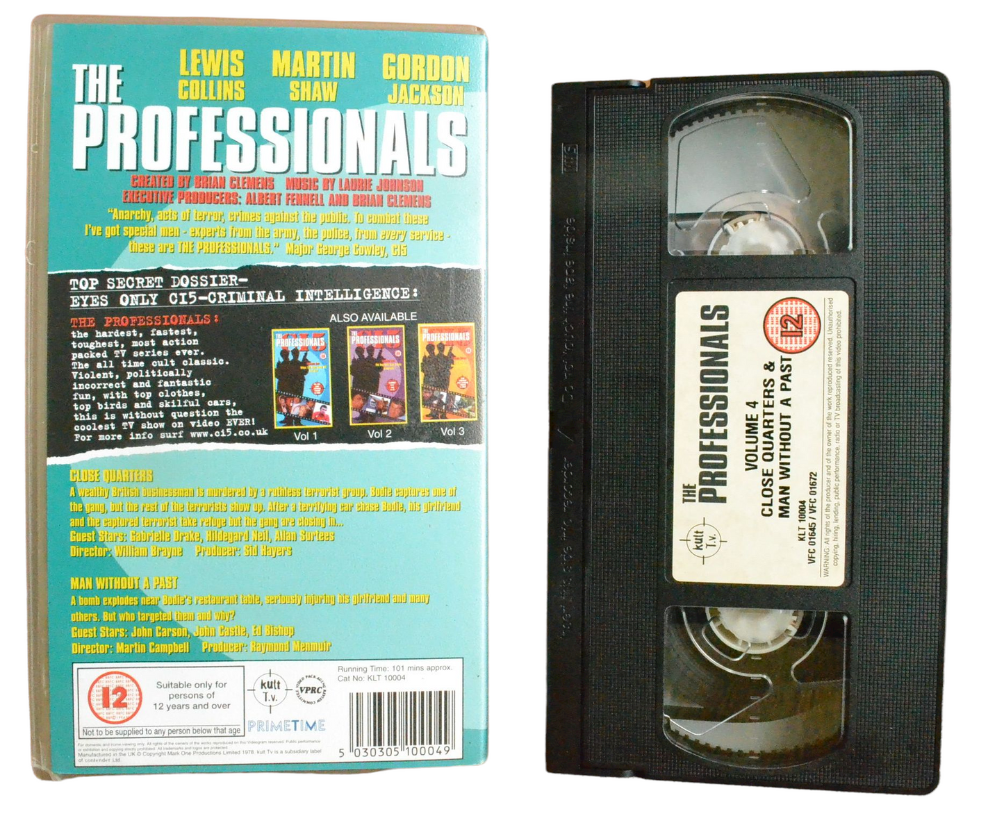 The Professionals Volume 4: Close Quarters Man Without A Past - Lewis Collins - Kutt T.V - Vintage - Pal VHS-