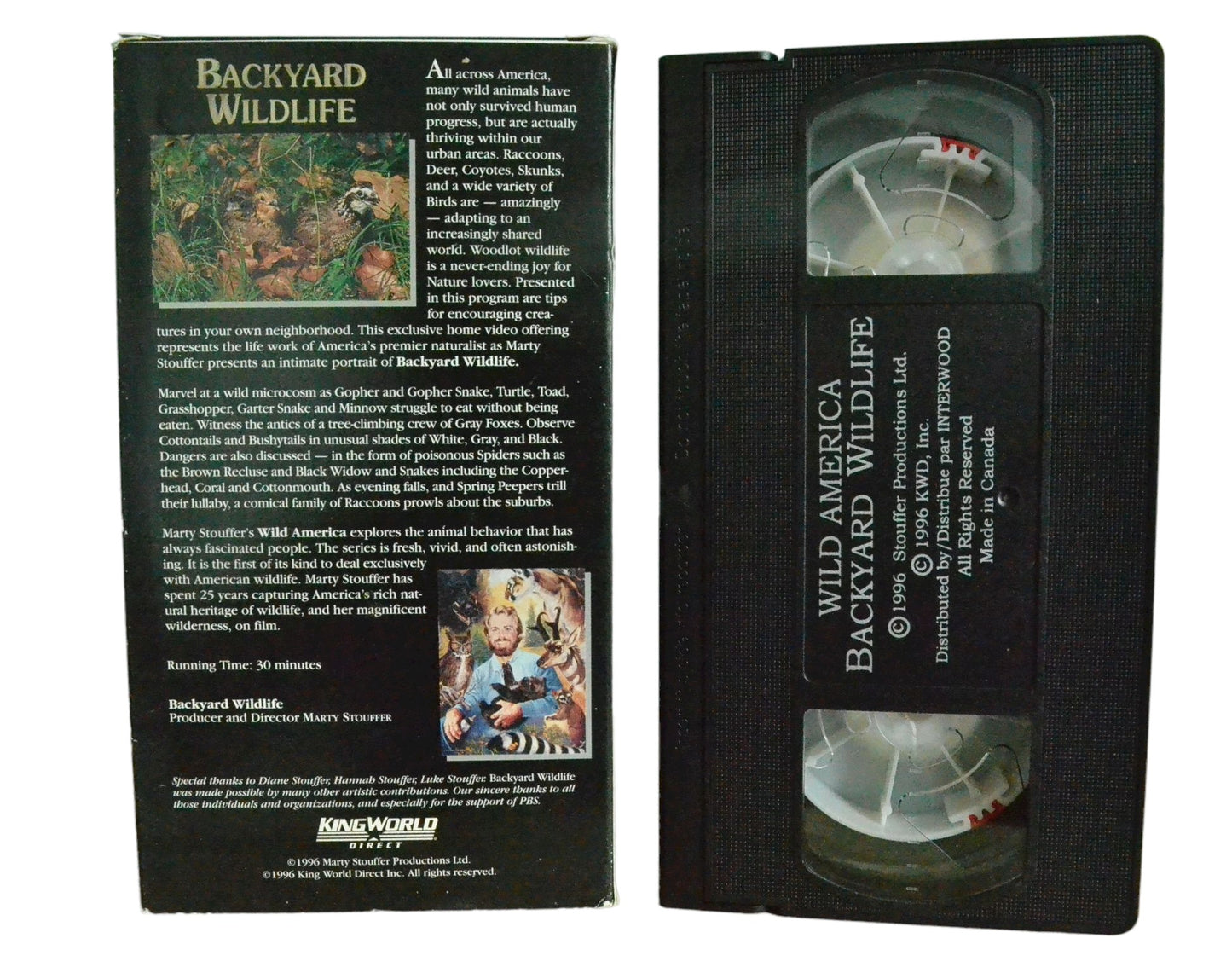 Marty Stouffer's Wild America Backyard Wildlife - Interwood - Carton Box - Pal VHS-