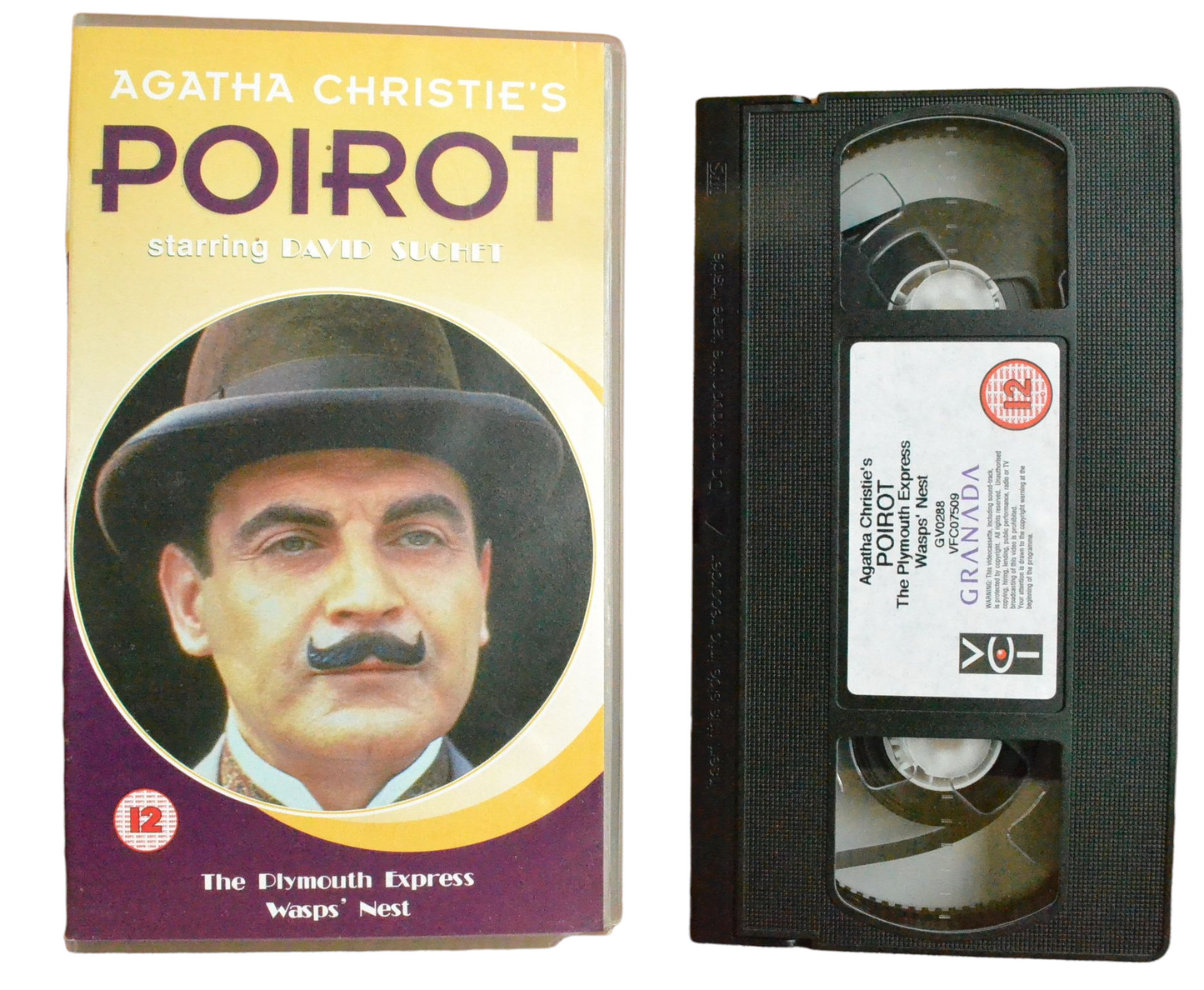 Agatha Christie's Poirot (The Plymouth Express & Wasps' Nest) - David Suchet - Granada - Vintage - Pal VHS-