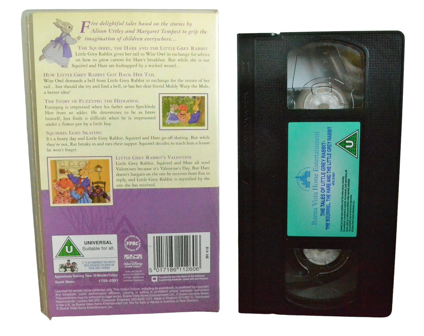 The Tales Of Little Grey Rabbit - The Squirrel, The Hare and The Little Grey Rabbit - Disney Home Video - D611260 - Children - Pal - VHS-