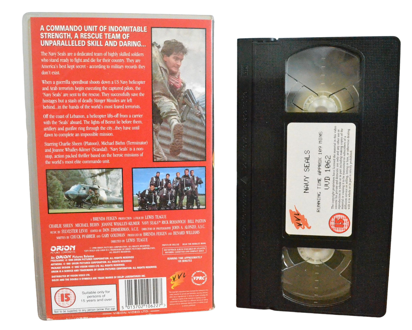 Navy Seals - Charlie Sheen - Orion Pictures - VVD1062 - Action - Pal - VHS-