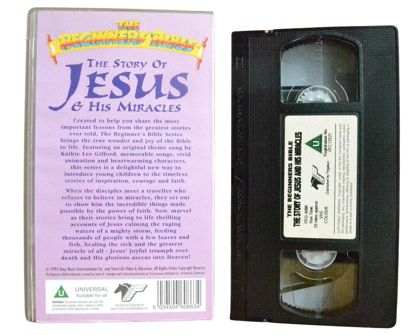 The Beginners Bible: The Story of Jesus & His Miracles - Children’s - Pal VHS-