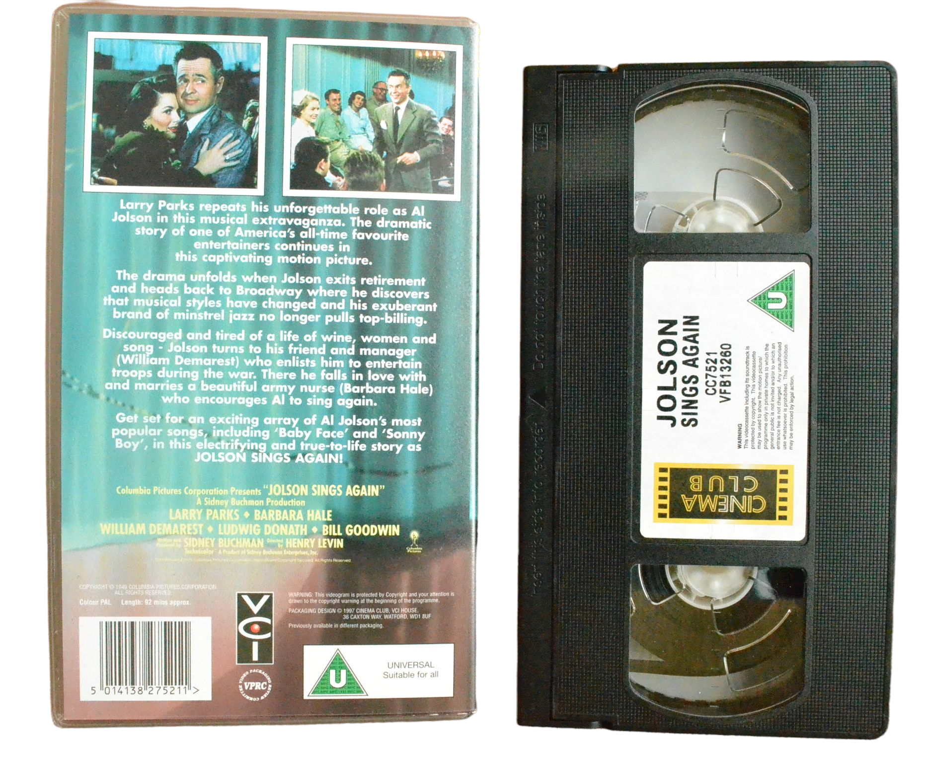 Jolson Sings Again - Larry Parks - Cinema Club - Music - Pal VHS-