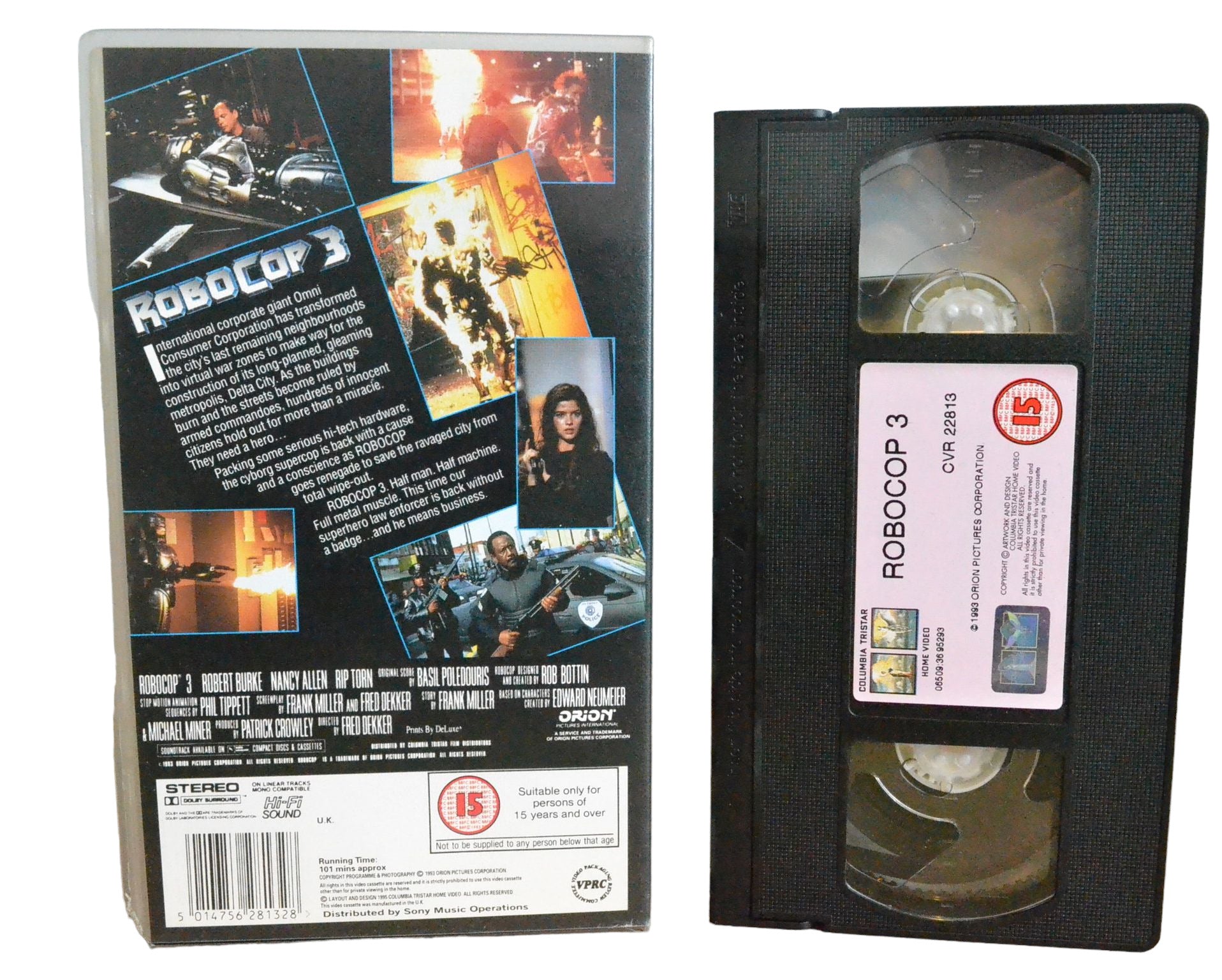 Robocop 3 - Robert John Burke - Columbia Tristar Home Video - CVR22813 - Action - Pal - VHS-