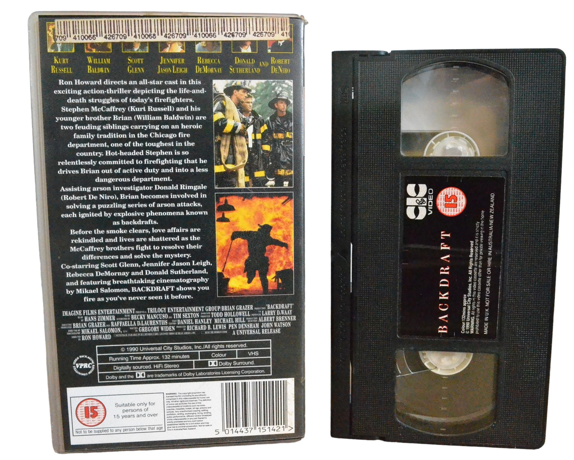 Back Draft - Kurt Russell - CIC Video - VHR1514 - Action - Pal - VHS-