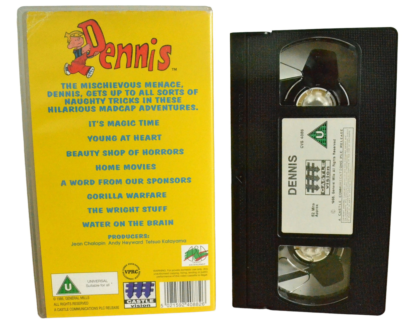 Dennis (It's Magic Time Plus 7 Other Exciting Adventures) - Castle Vision - CVS4088 - Children - Pal - VHS-