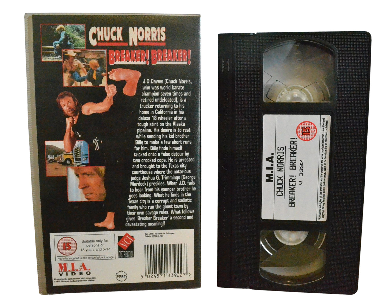 Chuck Norris Breaker! Breaker! - Chuck Norris - M.I.A. Video - V3392 - Action - Pal - VHS-