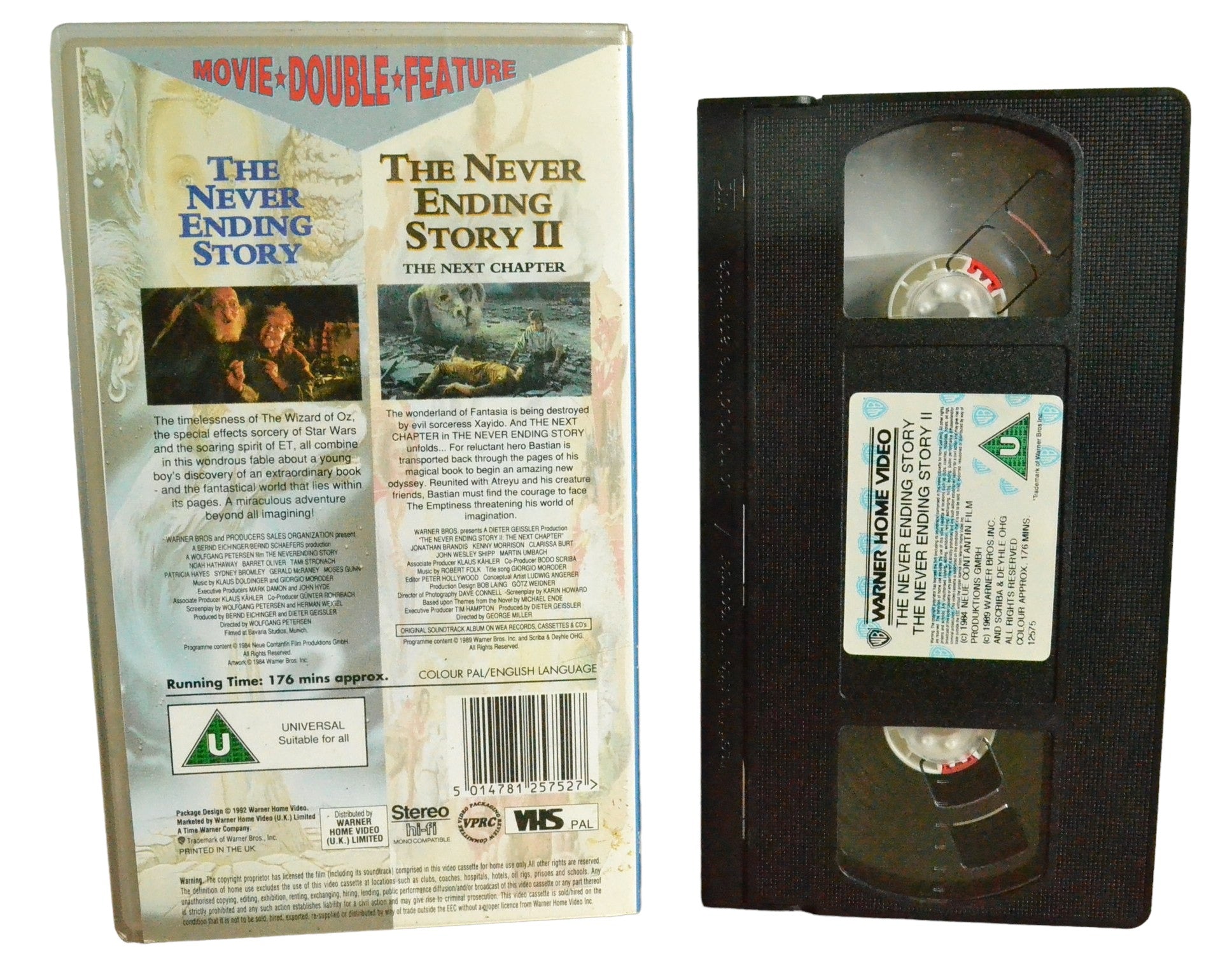 The Never Ending Story / The Never Ending Story 2 - Noah Hathaway - Warner Home Video - PES12575 - Children - Pal - VHS-