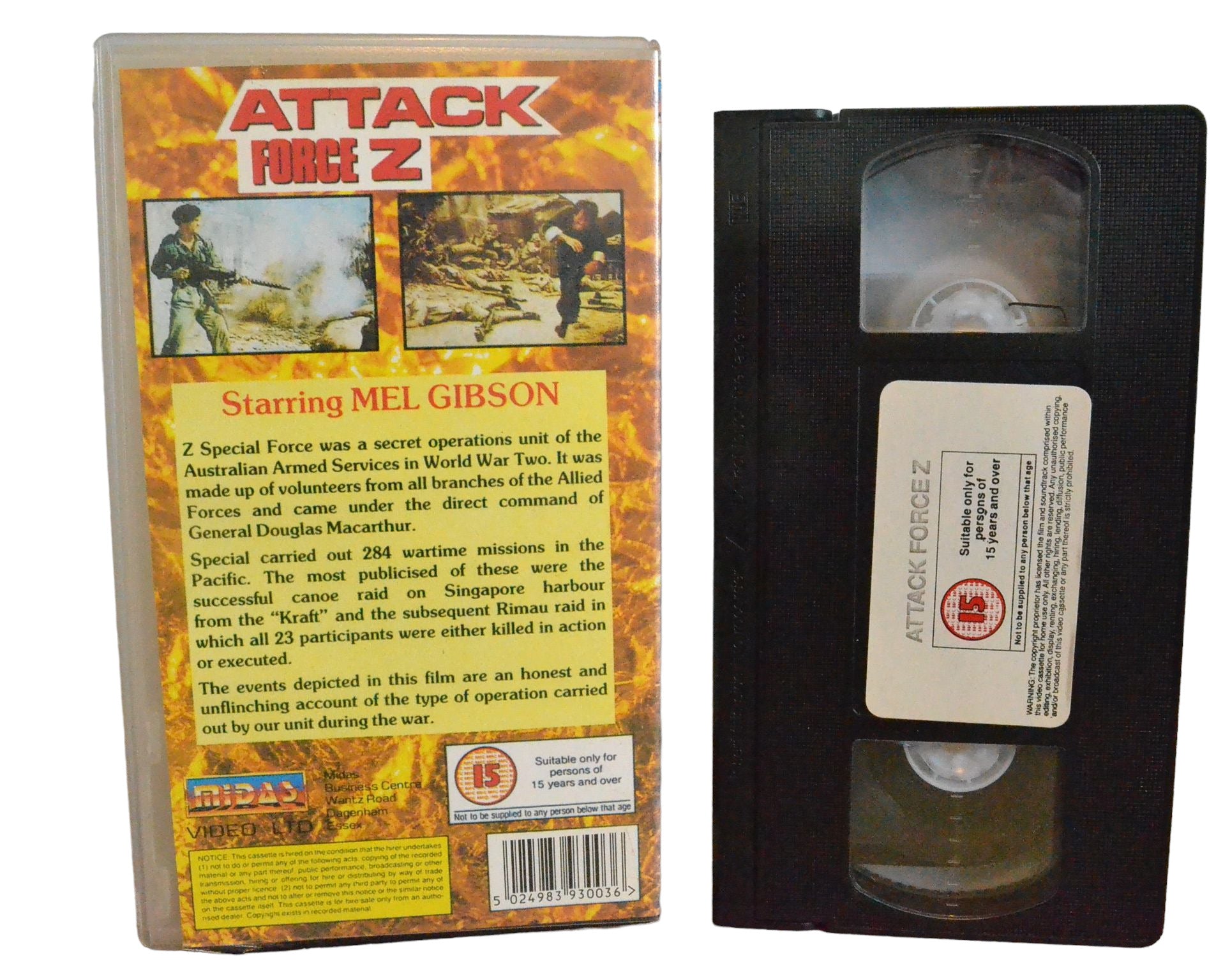 Attack Force Z - Sam Neill - Midas Video - MV021 - Action - Pal - VHS-