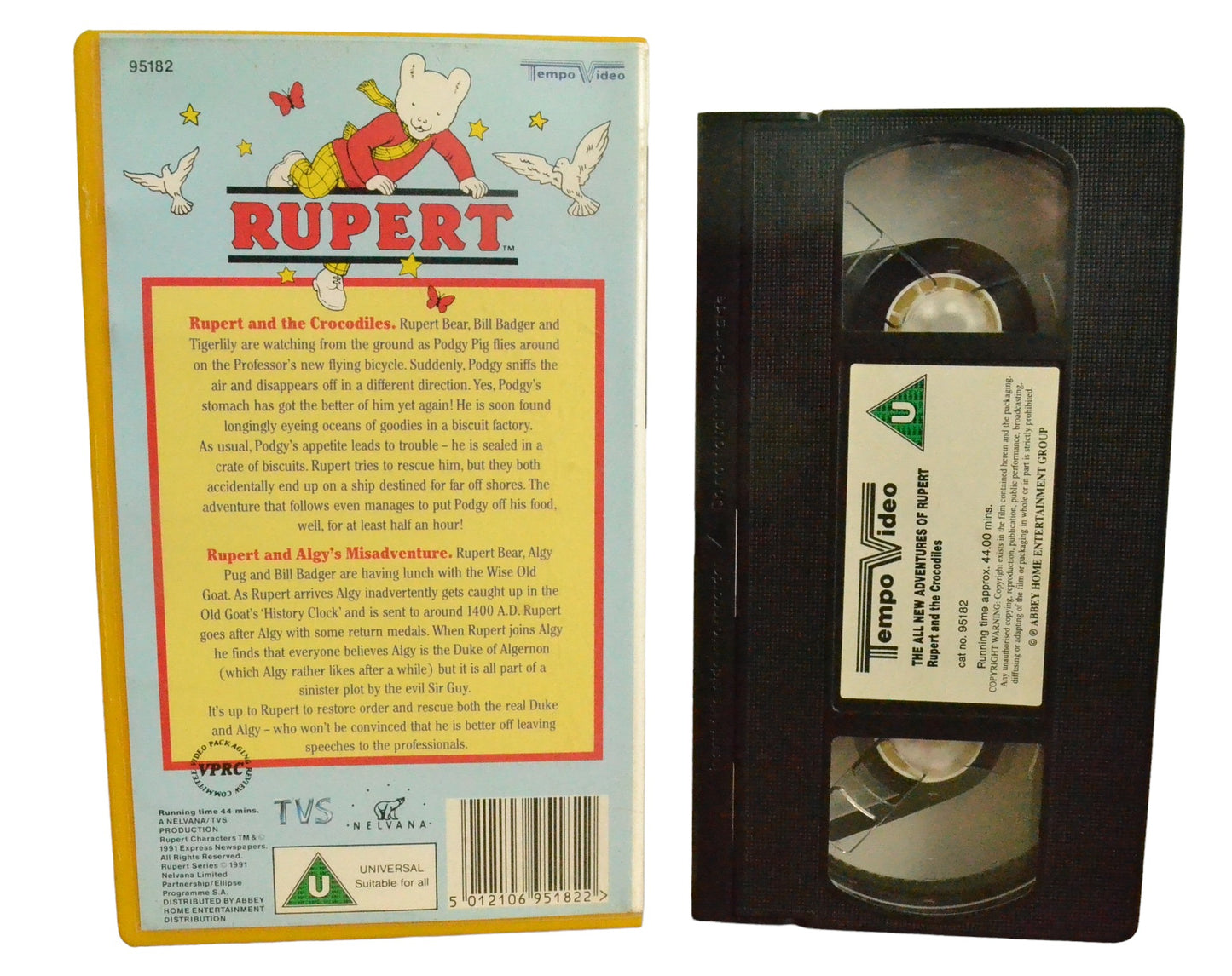 The All New Adventures of Rupert - Rupert and The Crocodiles - Tempo Video - 95182 - Children - Pal - VHS-