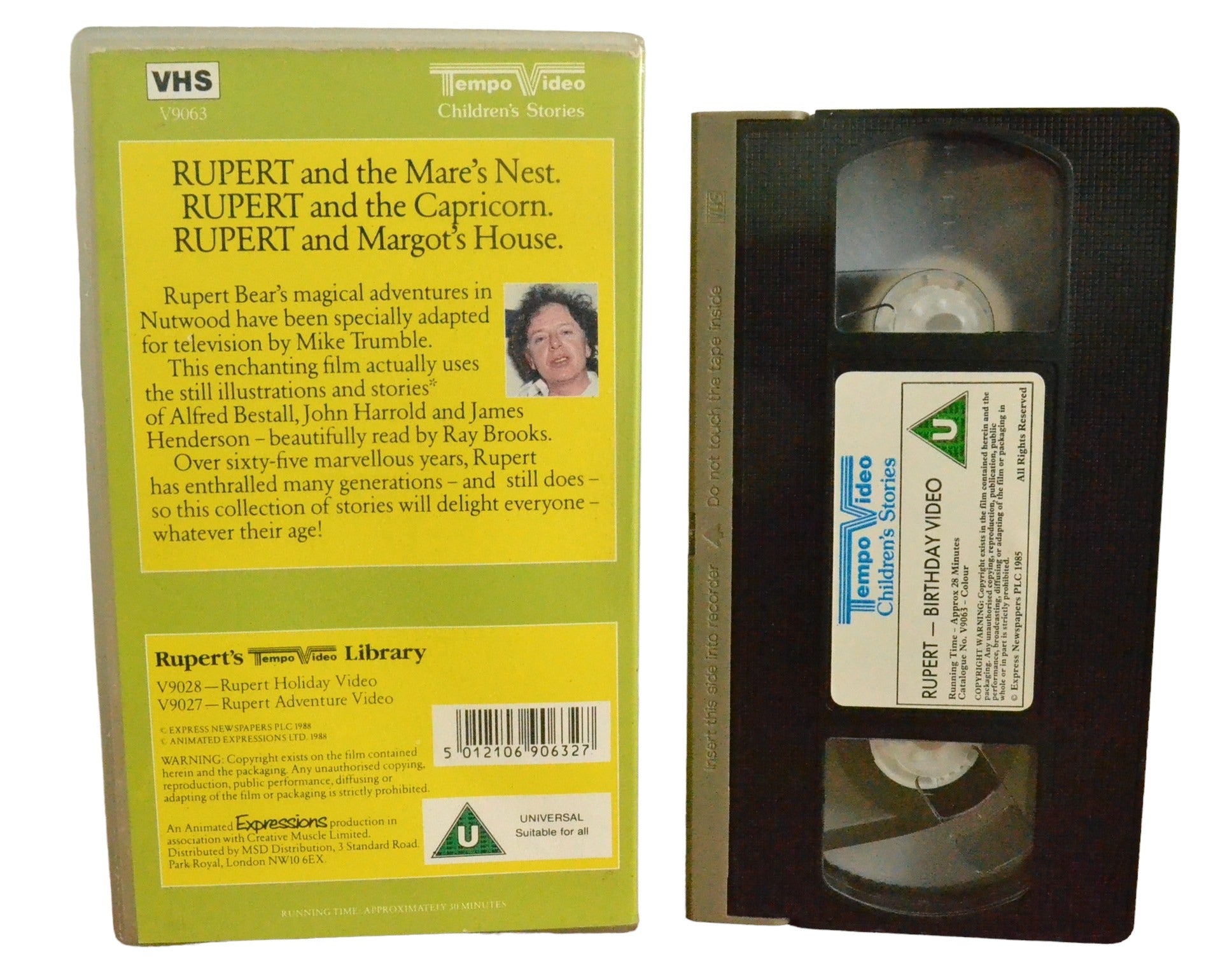 Rupert - Birthday Video - Tempo Video Children's Stories - V9063 - Children - Pal - VHS-